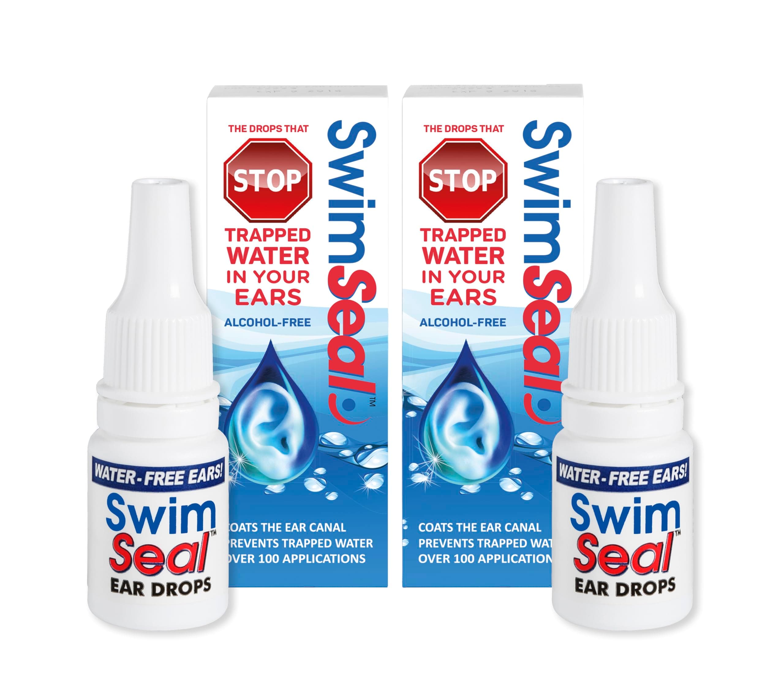 Twin-Pack All Natural Swimmer's Ear Drops for Daily Use Rather Than Alcohol Drops or Earplugs. The Solution for Your Ears for All Water Exposure for All Ages.