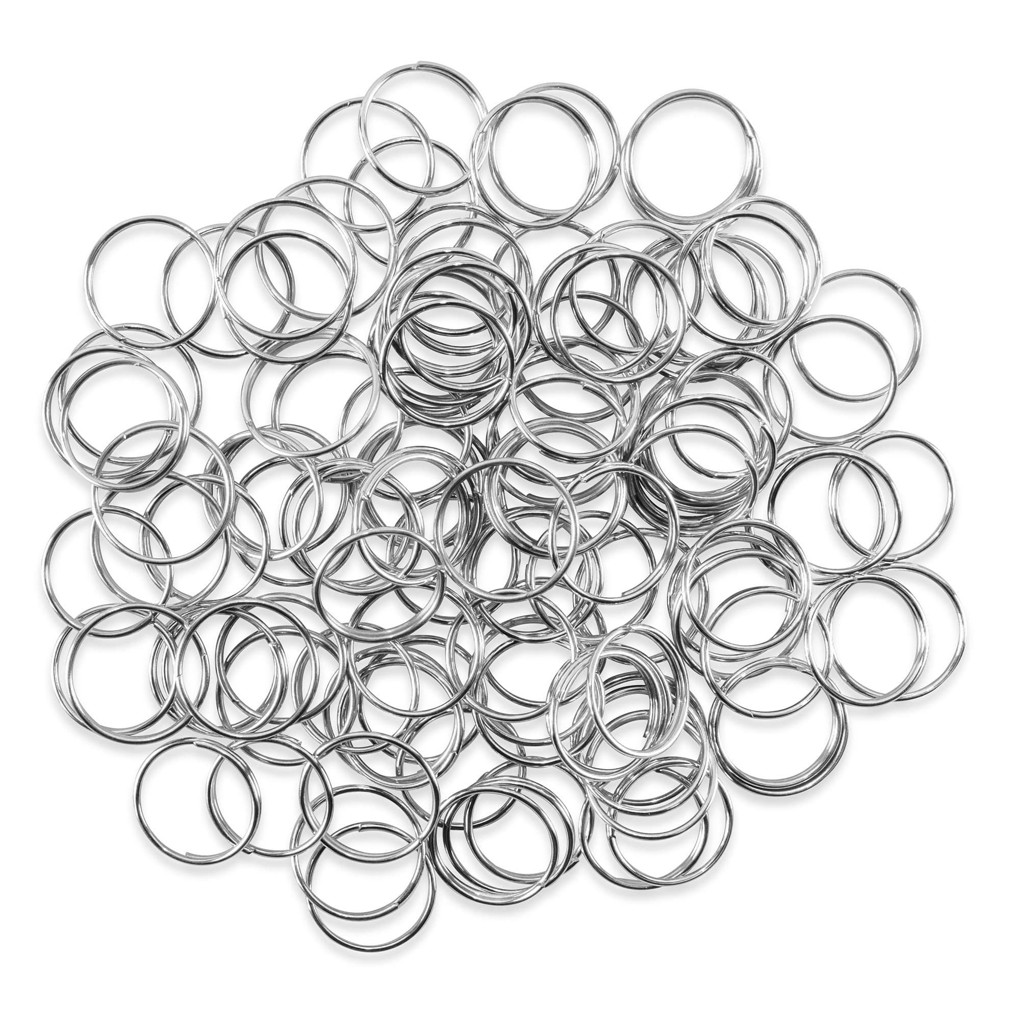 Super Z Outlet 100 Piece Mini Stainless Steel Split Rings Connectors for Arts & Crafts, Chandelier, Necklaces, Homemade Jewelry Making, DIY Keychains, Crystal Garlands, and Curtain Suncatchers (12mm)