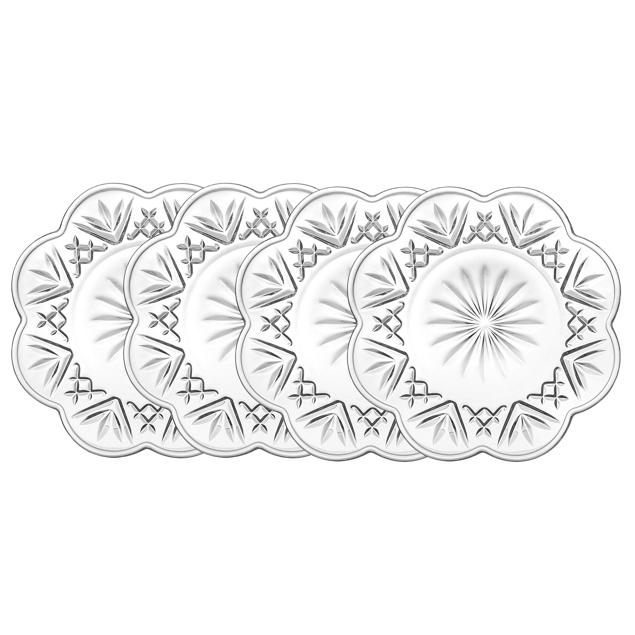 Crystal Dublin Canape Plates, Set of 4