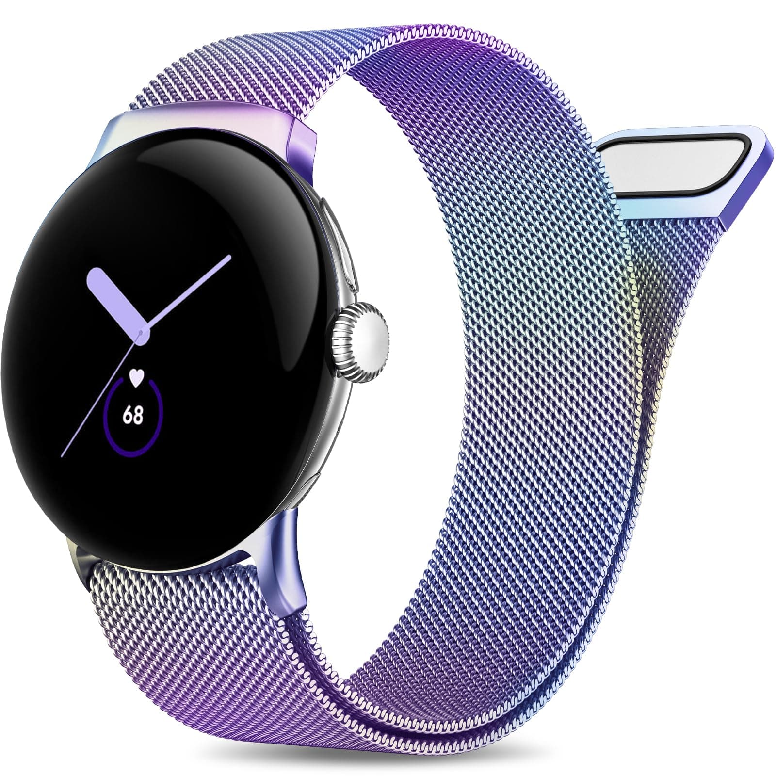 JKD Metal Bands Compatible with Google Pixel Watch 2 Band/Pixel Watch 3 41mm for Women Men, Adjustable Stainless Steel Mesh Loop Strap Wristband Replacement for Google Pixel Watch 2/Pixel Watch