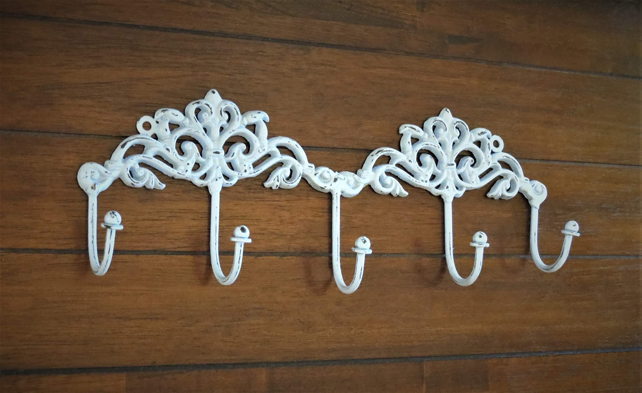 Shabby Chic Farmhouse Wall Hook, Coat Rack, Metal Hook Rack, Jewelry Organizer, Entrance Hanger, Pale Blue or Pick Color