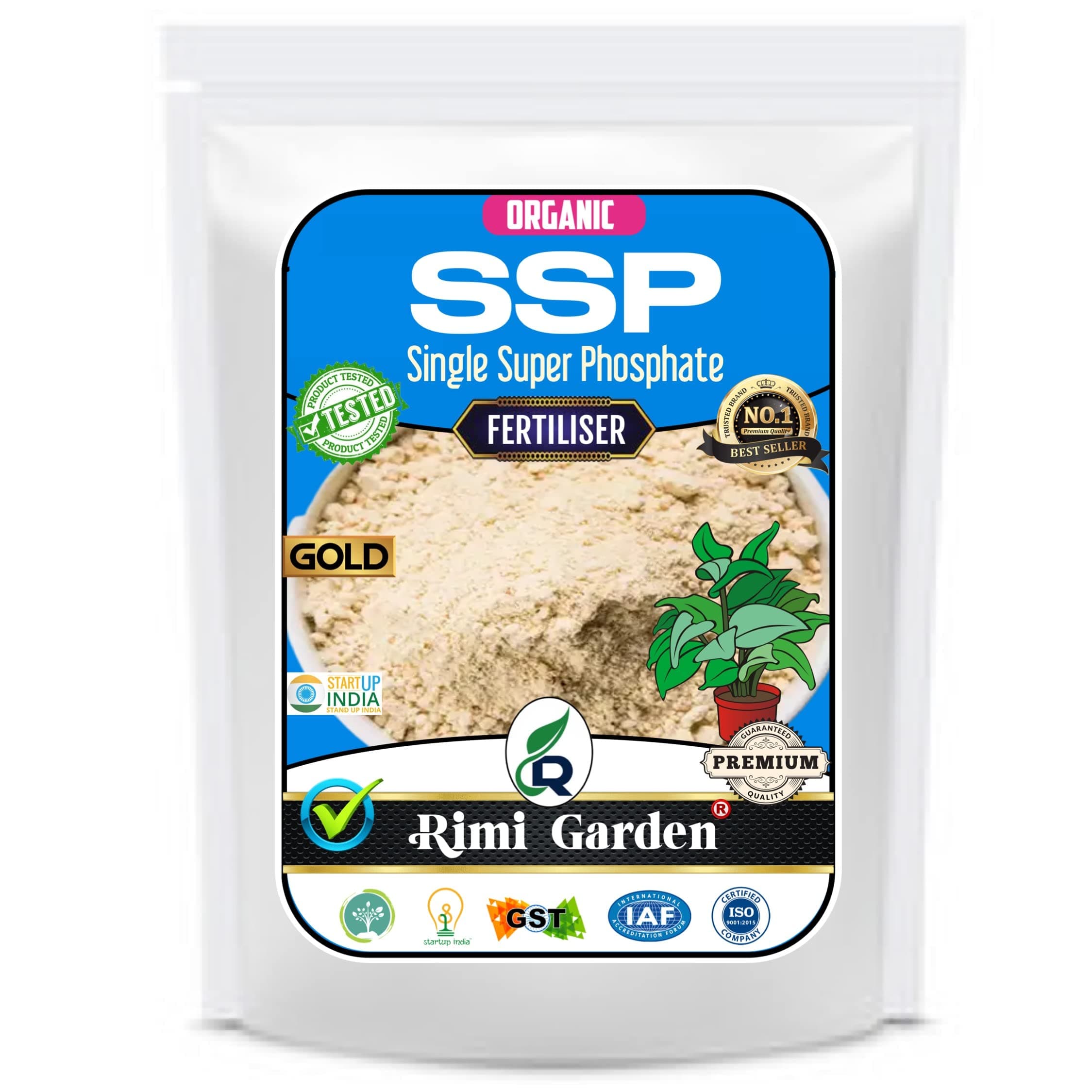 Ssp Single Super Phosphate, Essential Organic Fertilizer For Plant Growth With ++ Charged Growth Microbes(900 Gm), Powder