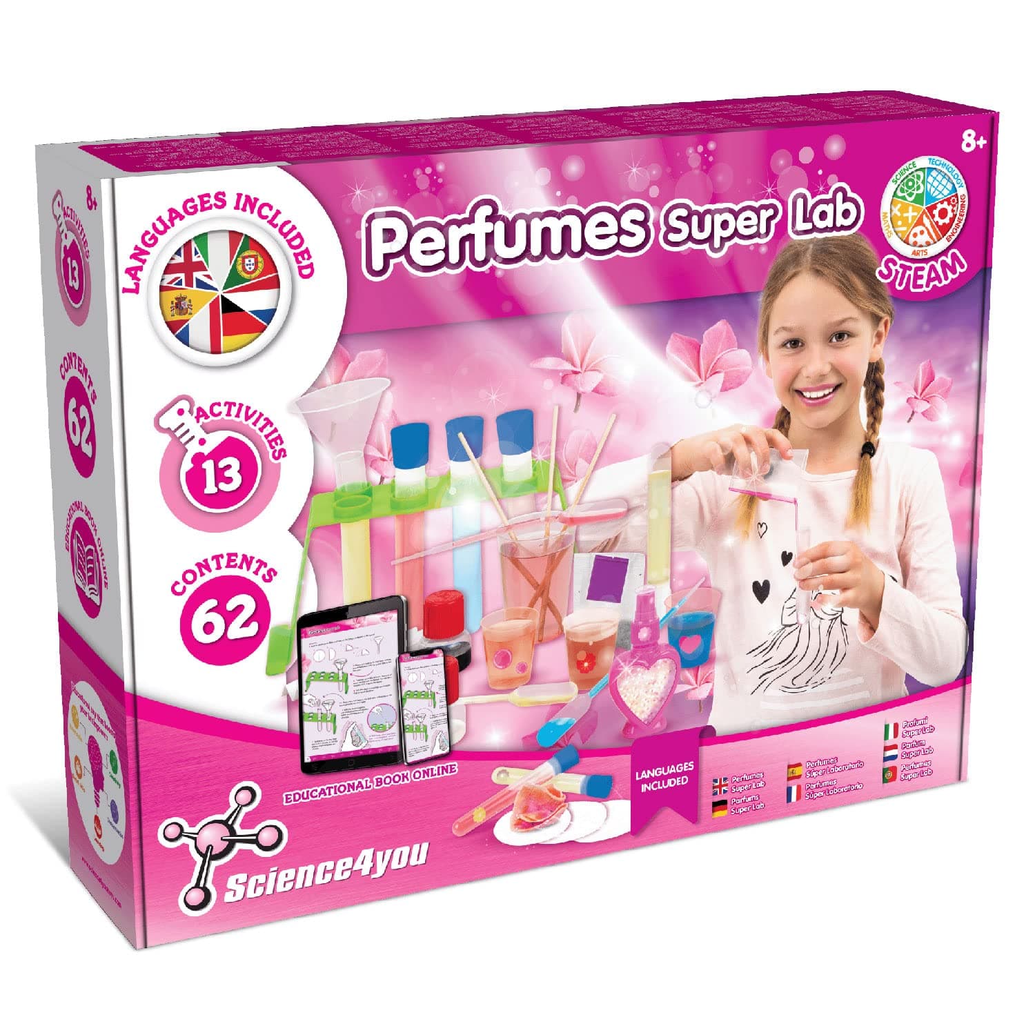 Science4you Super Perfume Making Kit for Kids 8+ Years Old - Make Your Own Perfumes for Girls + 13 DIY Crafts for Kids, Toys, Games and Gifts for Girls Age 8 9 10 11 12+