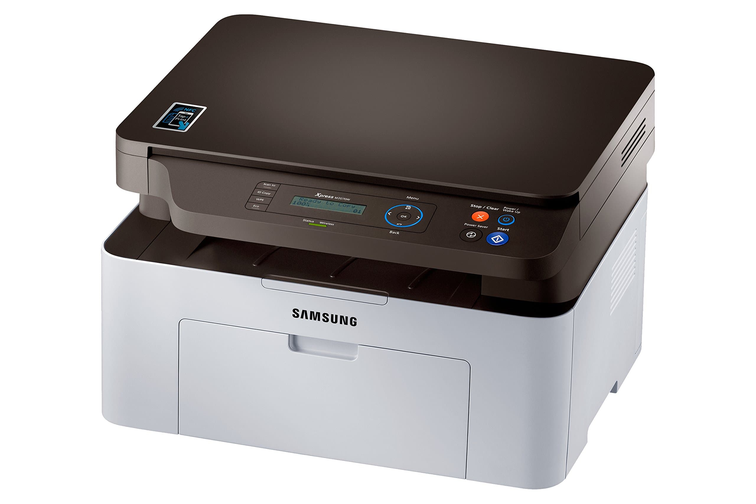 HP Samsung Xpress M2070W Wireless Monochrome Laser Printer with Scan/Copy, Simple NFC + WiFi Connectivity and Built-in Ethernet (SS298H)