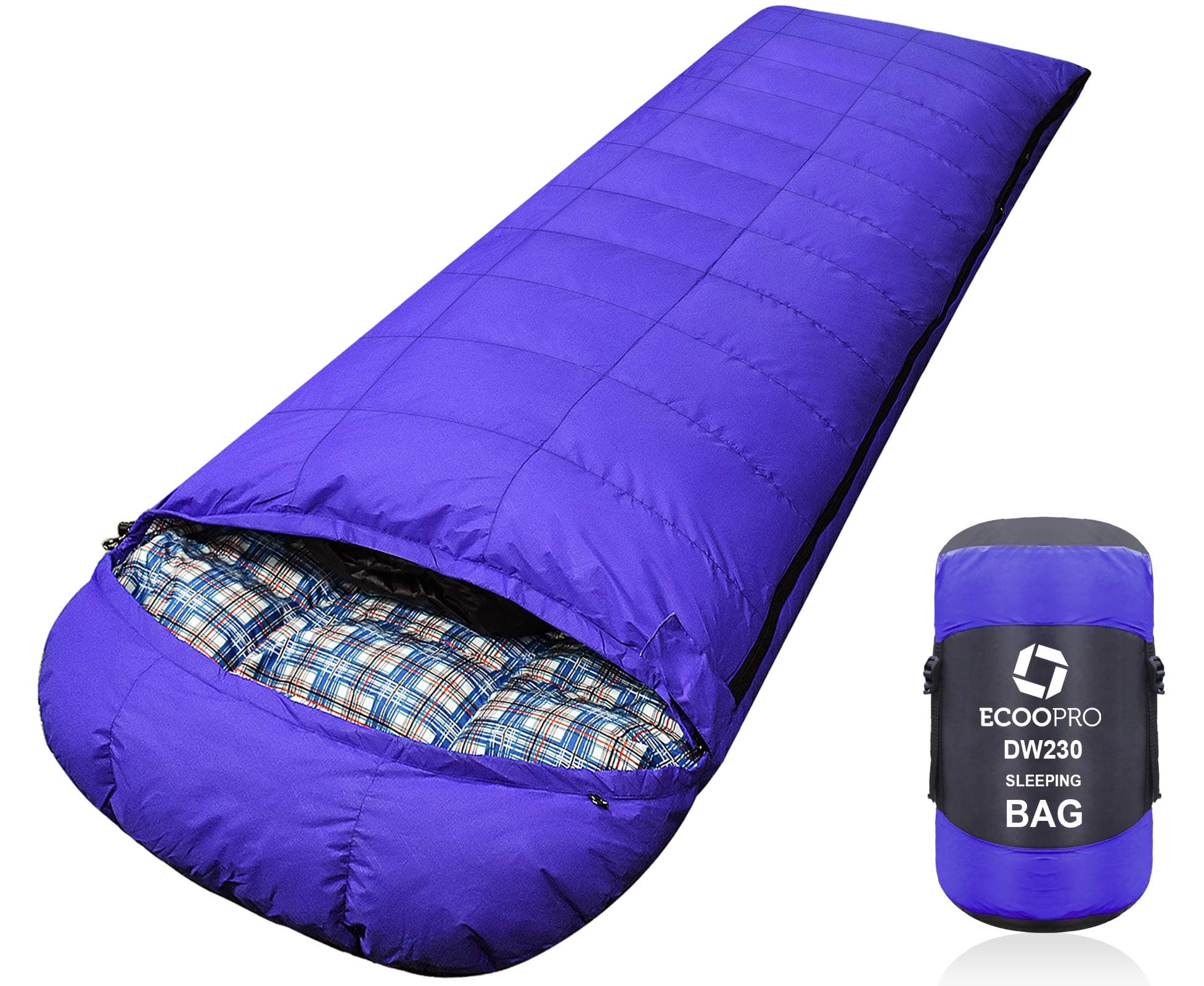 ECOOPRO Down Sleeping Bag, 32 Degree F 800 Fill Power Cold Weather Sleeping Bag - Ultralight Compact Portable Waterproof Camping Sleeping Bag with Compression Sack for Adults, Teen, Kids