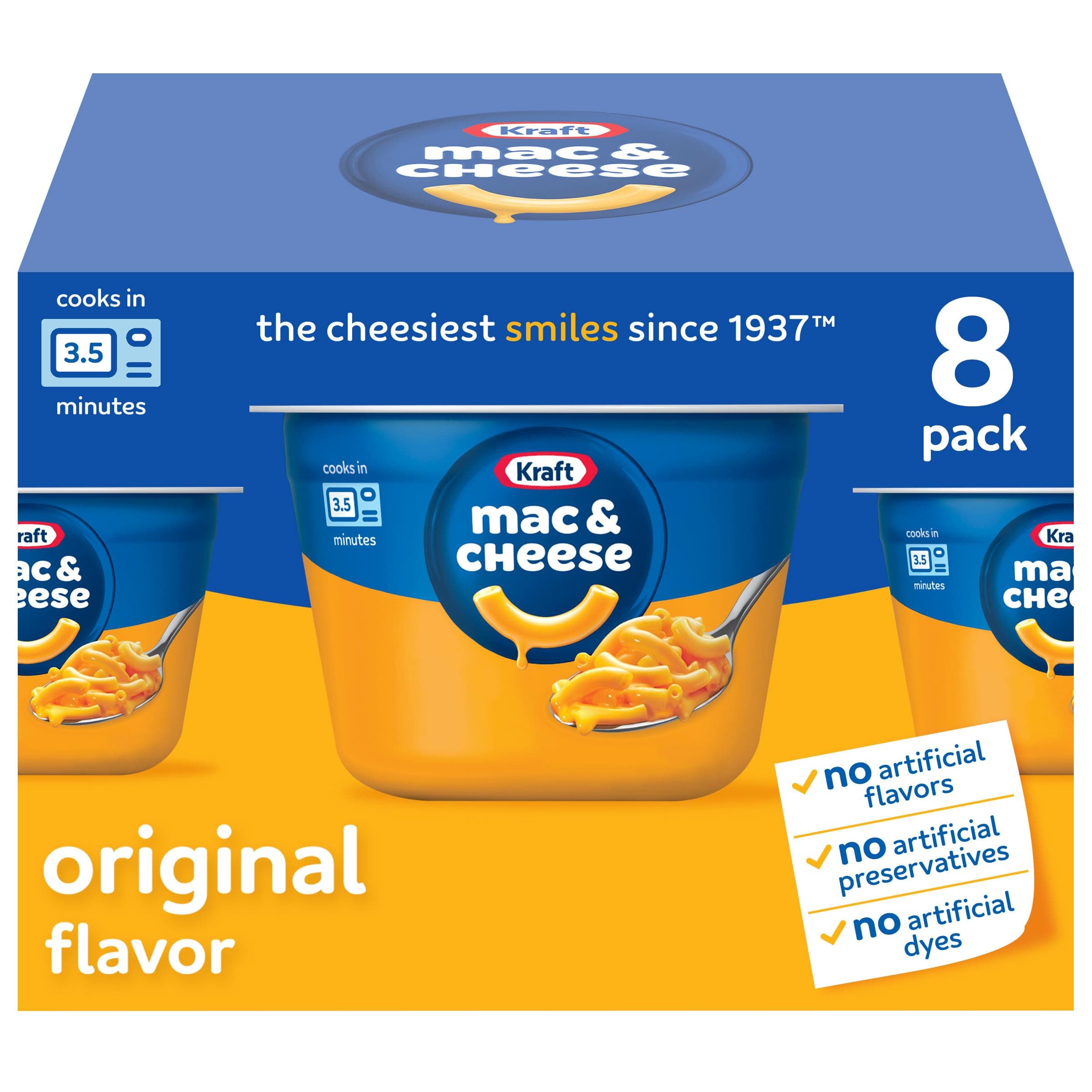 Kraft Mac & Cheese Original Macaroni Dinner (2.05 oz Cups, 8 Count)