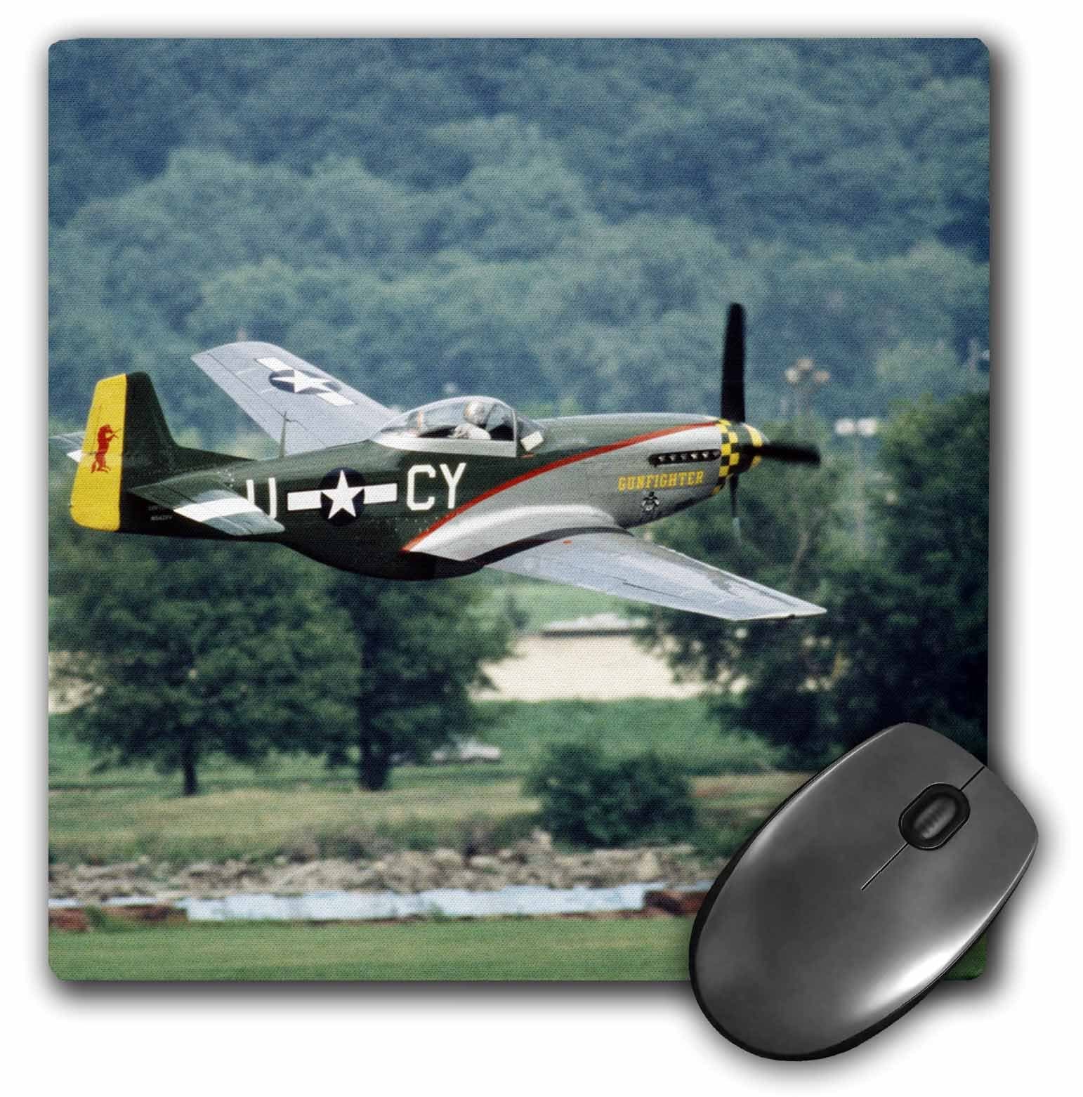 3dRose LLC 8 x 8 x 0.25 Inches Mouse Pad, North American P 51 D Mustang War Plane Bernard Friel (mp_91303_1)