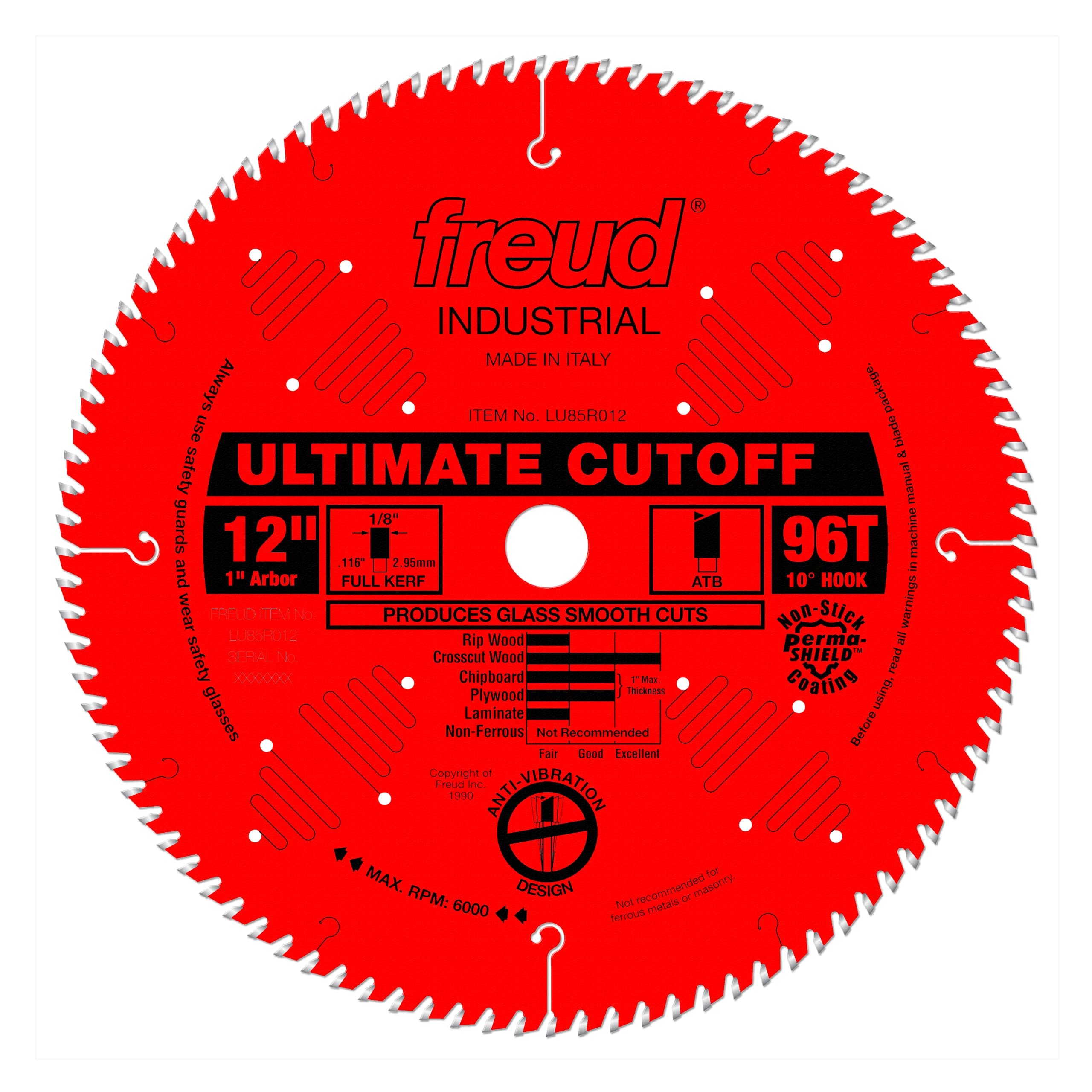 Freud 12" x 96T Ultimate Cut-Off Blade (LU85R012)