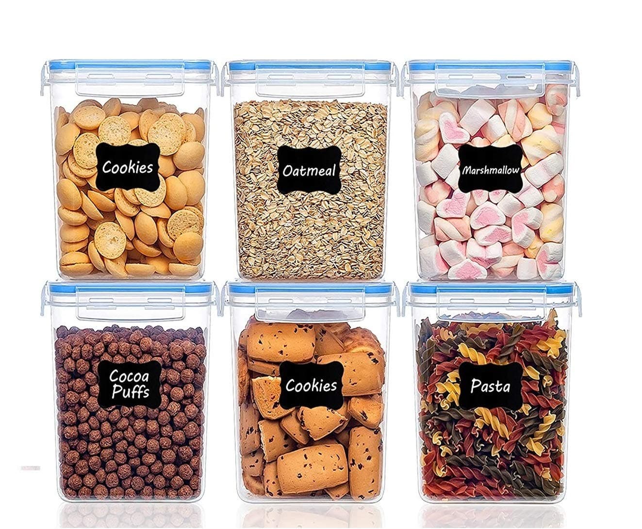 ENTITY BPA-Free, Plastic Airtight Containers Storage for Fridge Kitchen Canister Jars and Containers, Boxes for Storage Containers - 750ml (Set of 6pcs, Transparent)