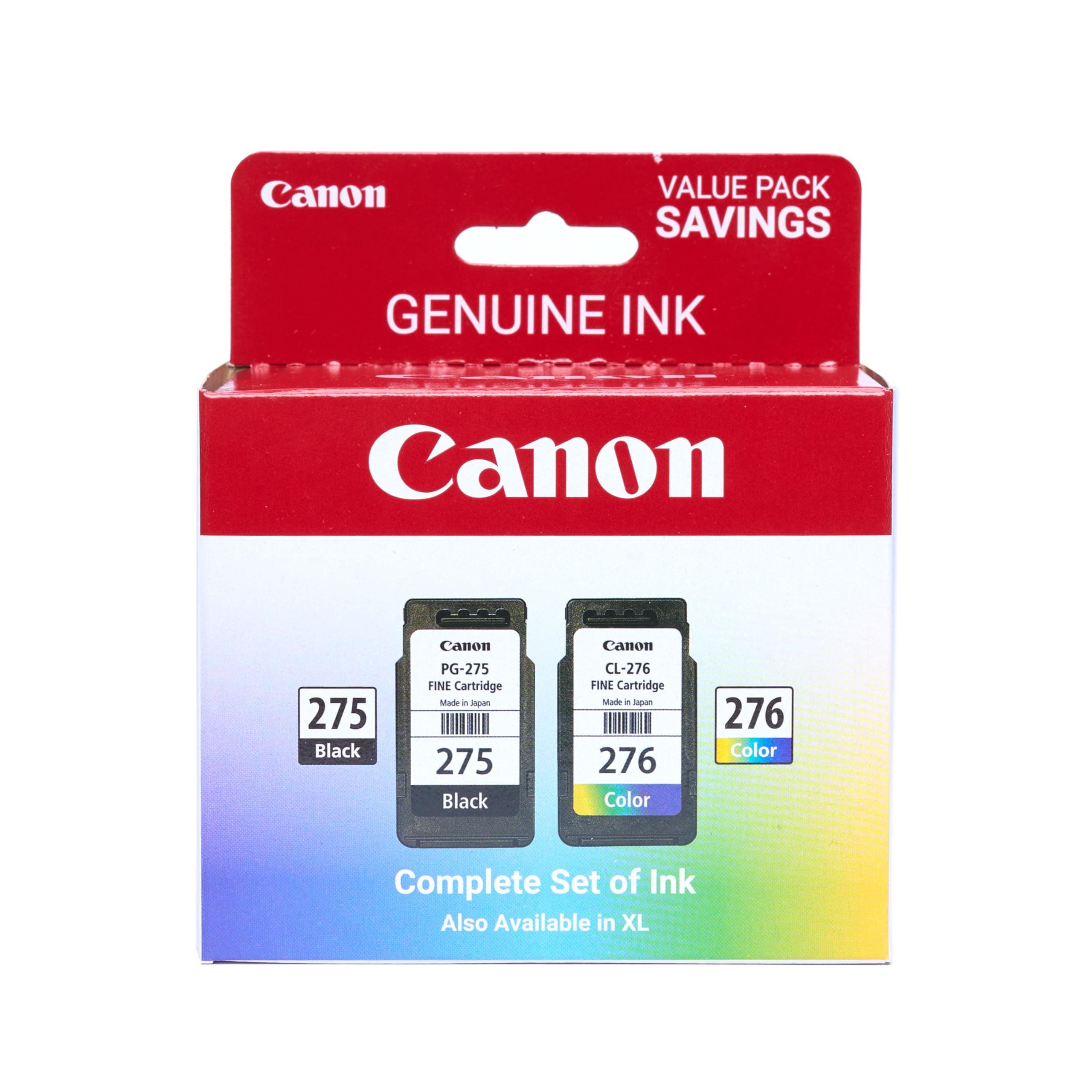 PG-275 / CL-276 Genuine Ink Value Pack (2 Cartridges), Compatible with TS3520/3522/4722/3720/3722, TR4720