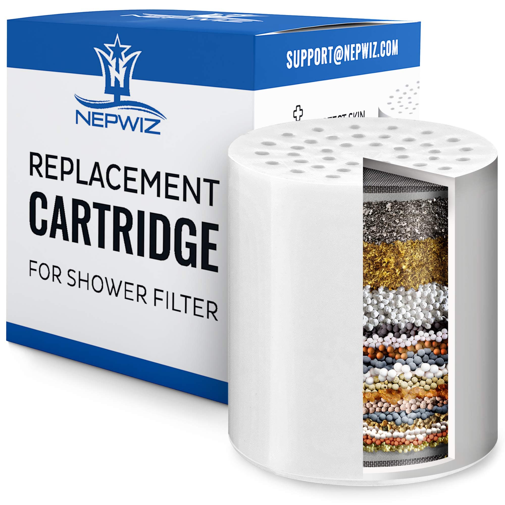 20 Stage Universal Replacement Cartridge with Vitamin C for Shower Filter - Water Softener Cartridge Removes Chlorine - Reduces Fluoride & Chloramine