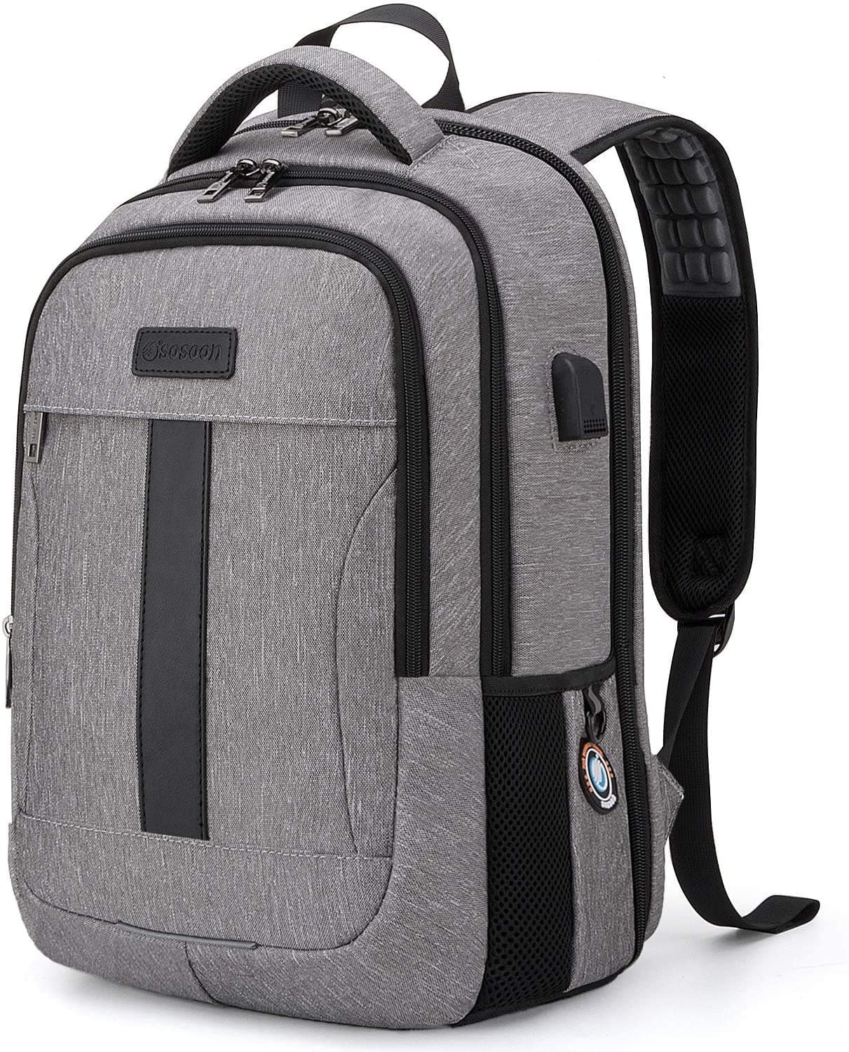 Sosoon 17Inch Laptop Backpack TSA Backpack with USB Charge Port Water Resistant Bookbag