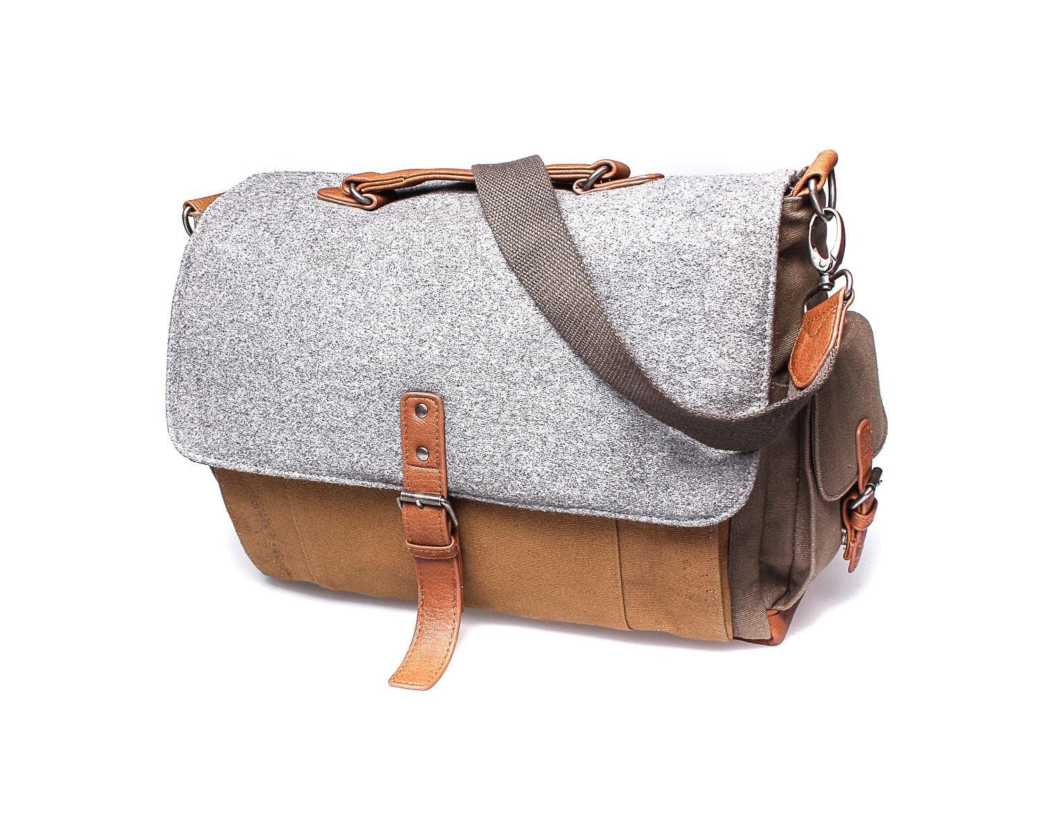 Something Strong Men's Canvas and Wool Messenger Bag