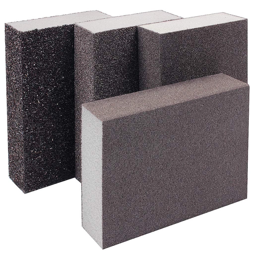 Sanding Block 4 Pack Sanding Sponges Wet and Dry Dual-use Abrasive Pads with 4 Grits (36,80,120,180) Coarse/Medium/Fine/Superfine Washable and Reusable Sandpaper for Wood Walls Metal