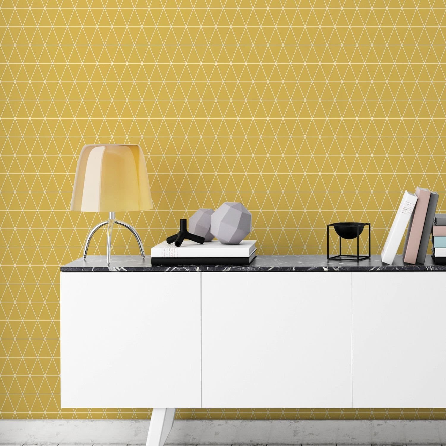 Superfresco Easy Paste the wall Triangolin Geometric Mustard Wallpaper