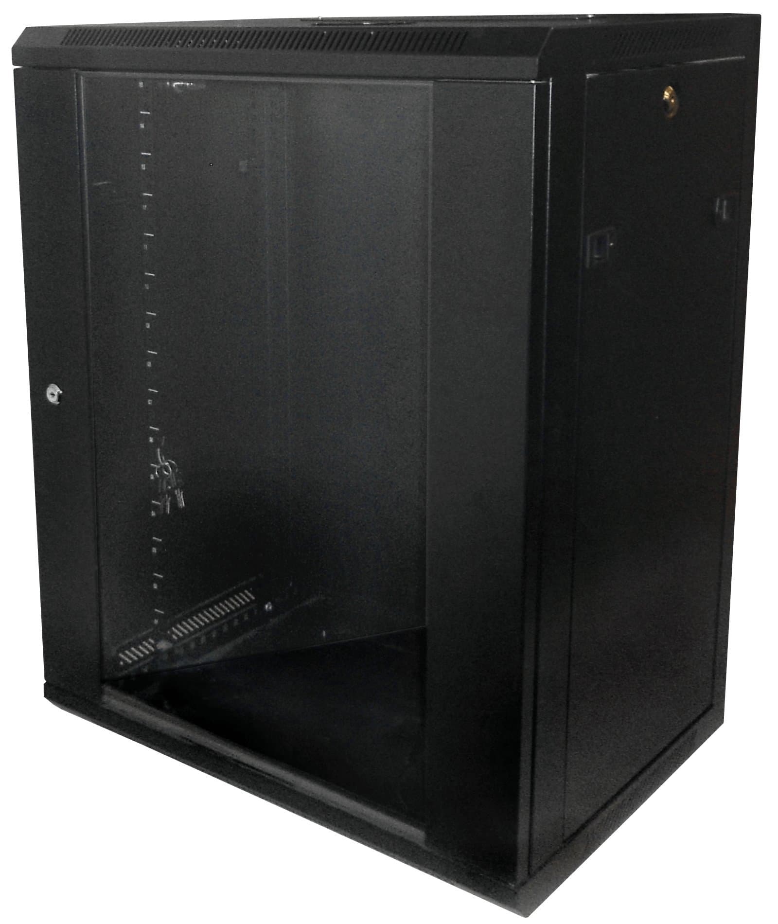 15U-High 18''-Deep 19''-Wide Wallmount Cabinet Enclosure Network Rack Locking Glass Door