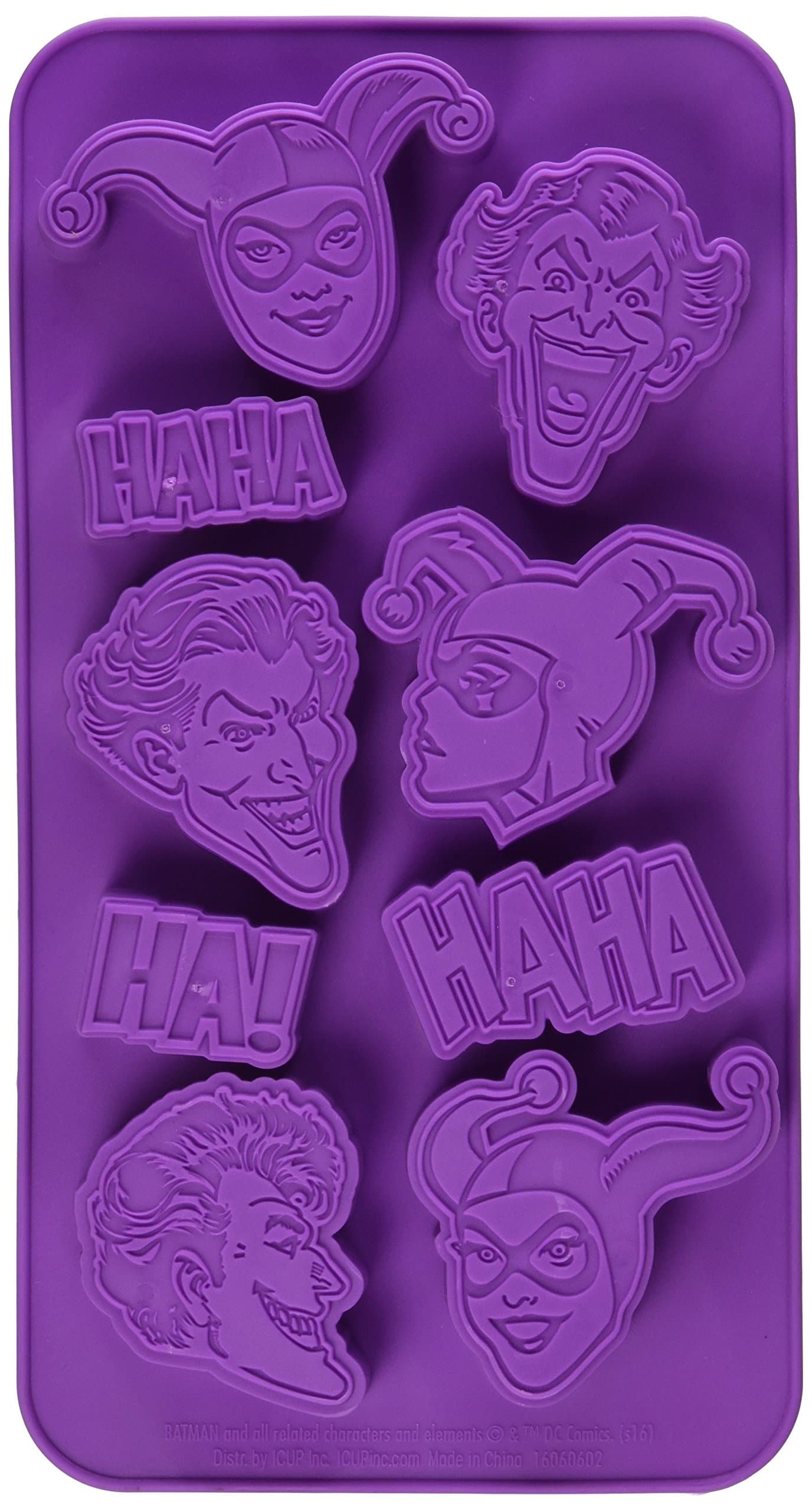 ICUP DC Joker & Harley Quinn Ice Cube Tray, Multicolor