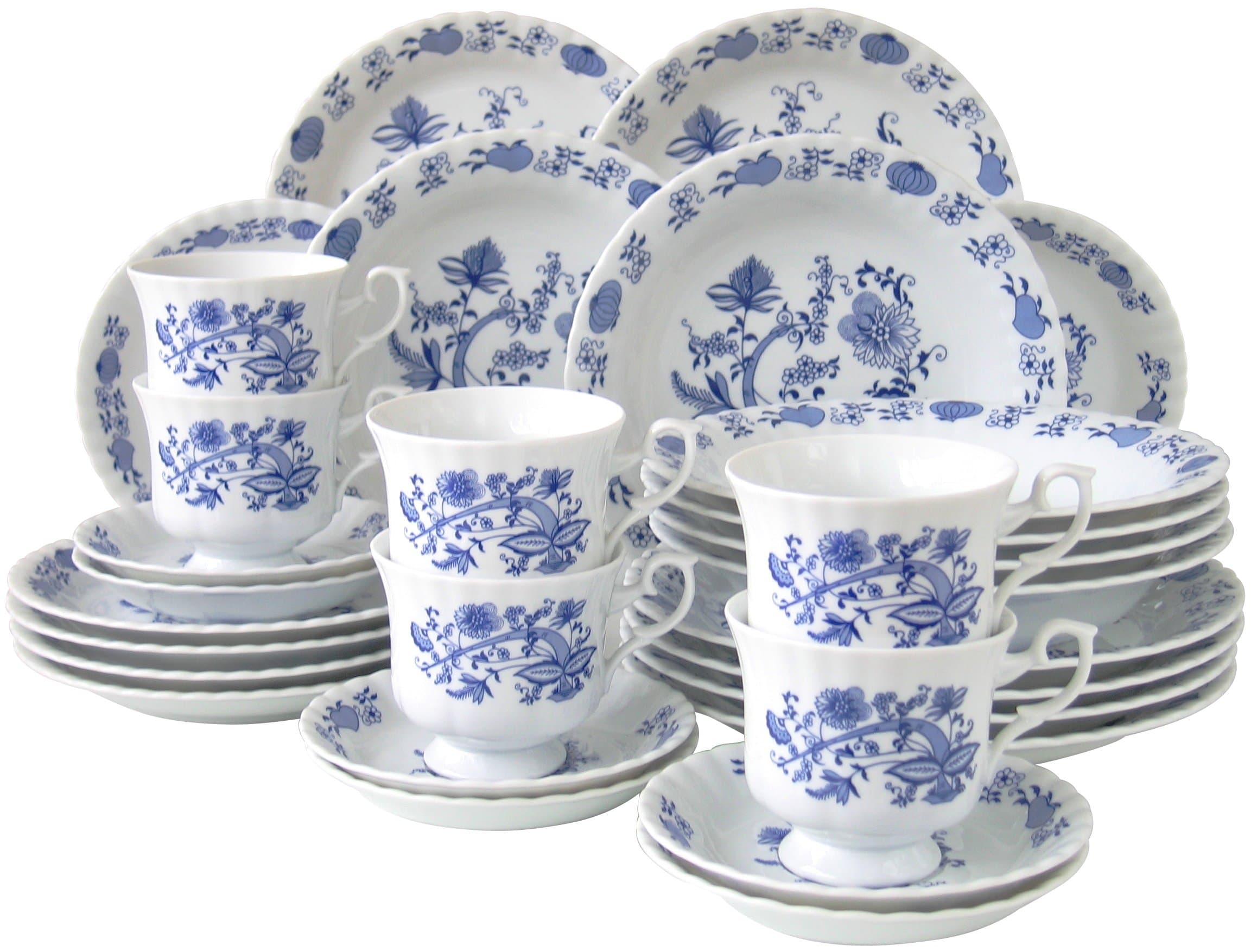 Creatable Ivona Zwiebelmuster Dinner Ware Set, Porcelain, Multi-Colour, 30-Piece