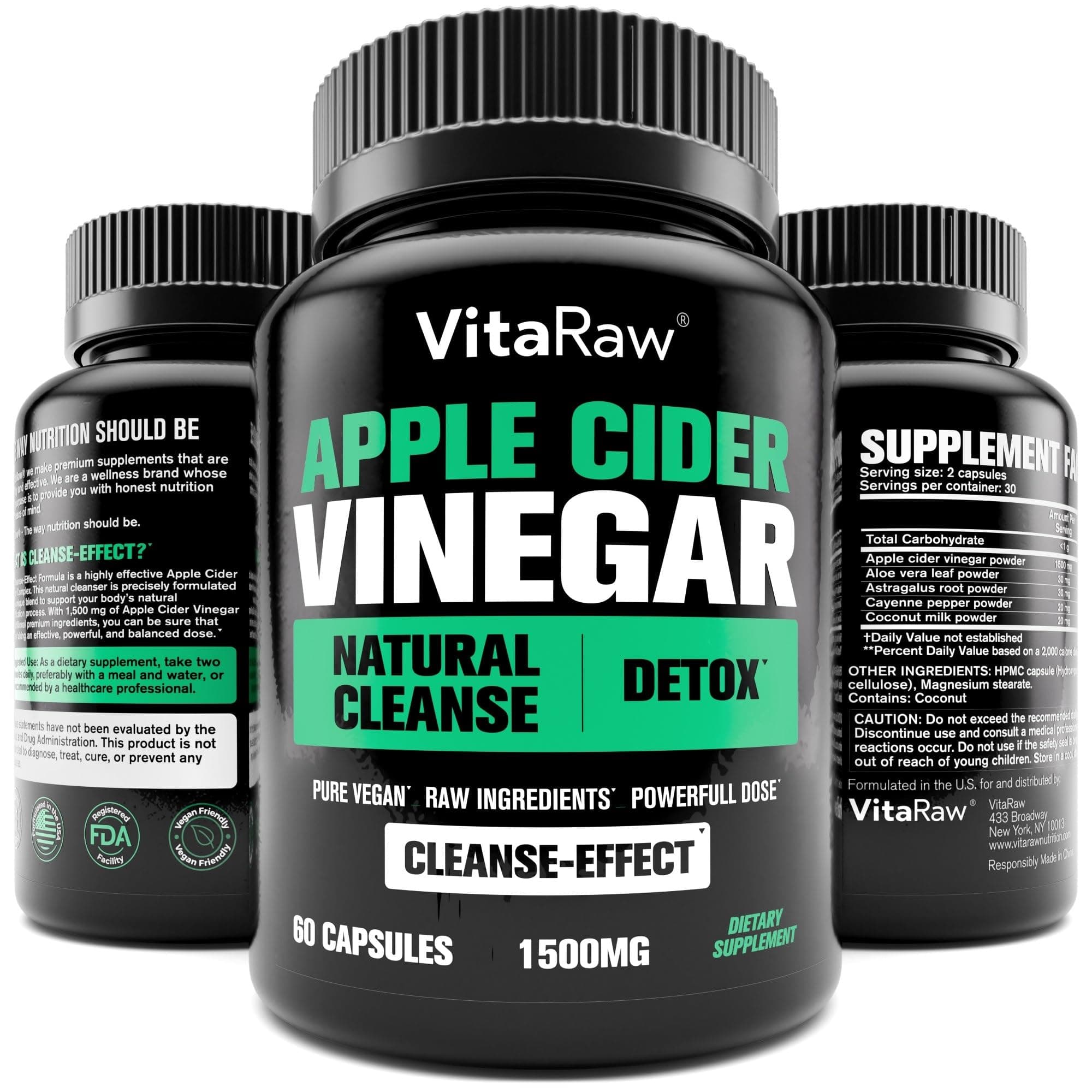Organic Apple Cider Vinegar Capsules with The Mother - Energy Help Plus Heart, Gut, and Immune Health Support - Gluten Free, Dairy Free - Raw Probiotic and Prebiotic - Vegan ACV, Astragalus Root