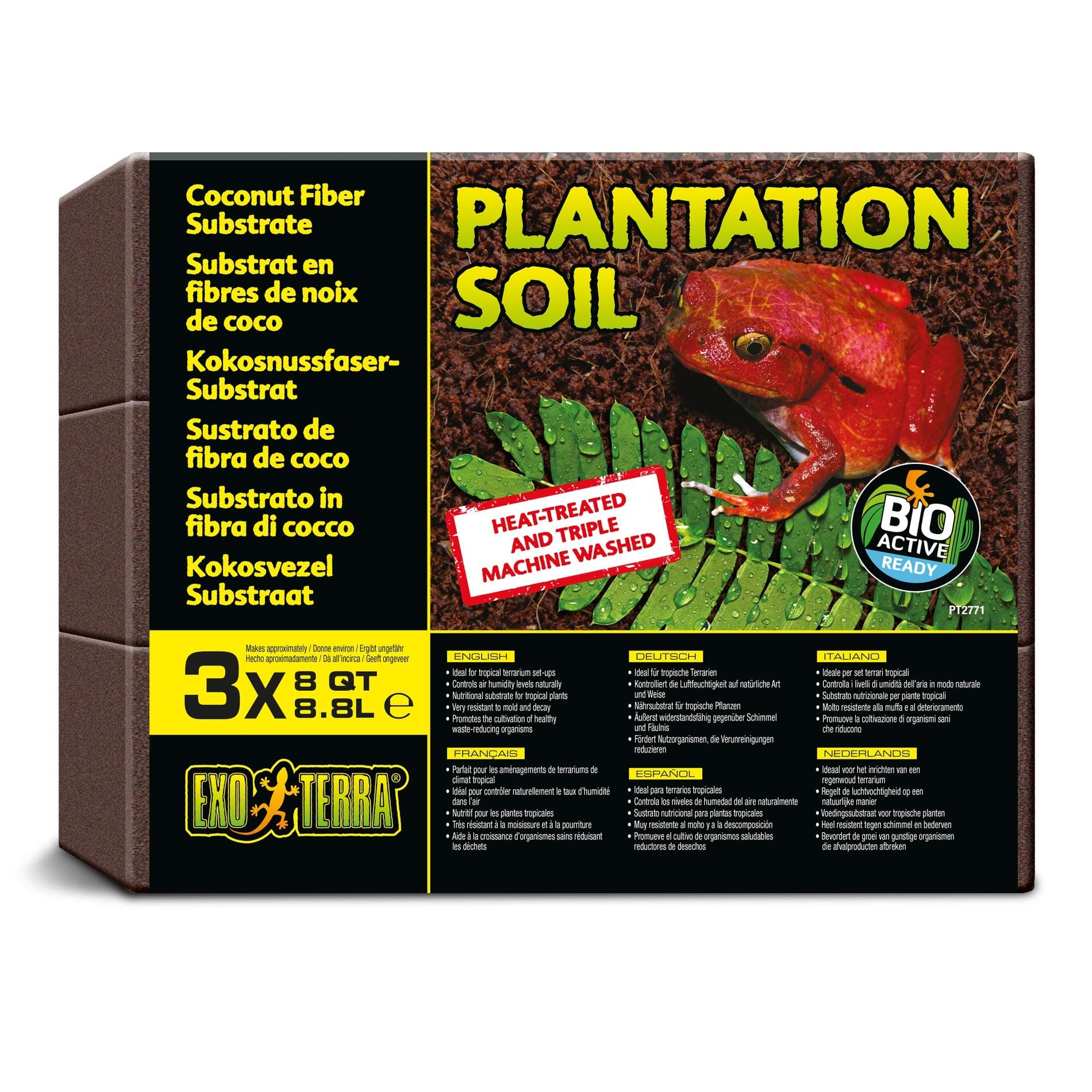 Exo Terra Plantation Soil Substrate, 3 x 8.8 Litre , 3 count (Pack of 1)
