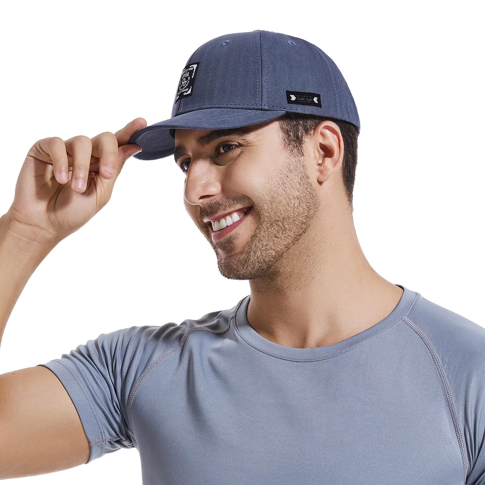 5cm Short Brim Baseball Caps Mens Original Patch Hardtop Cotton Snapback Cap Women Athletic Short Bill Umpire Hats Q2422