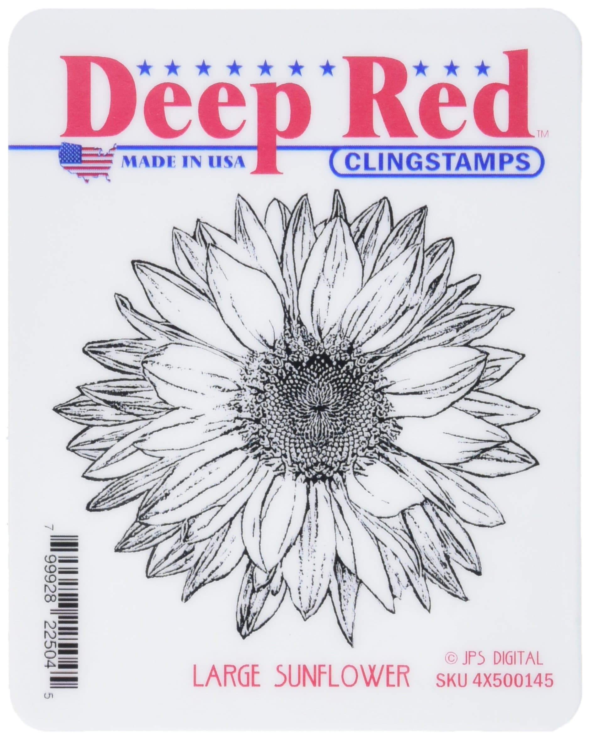 Deep Red StampsLarge Sunflower Rubber Stamp 3.25 x 3.25inches