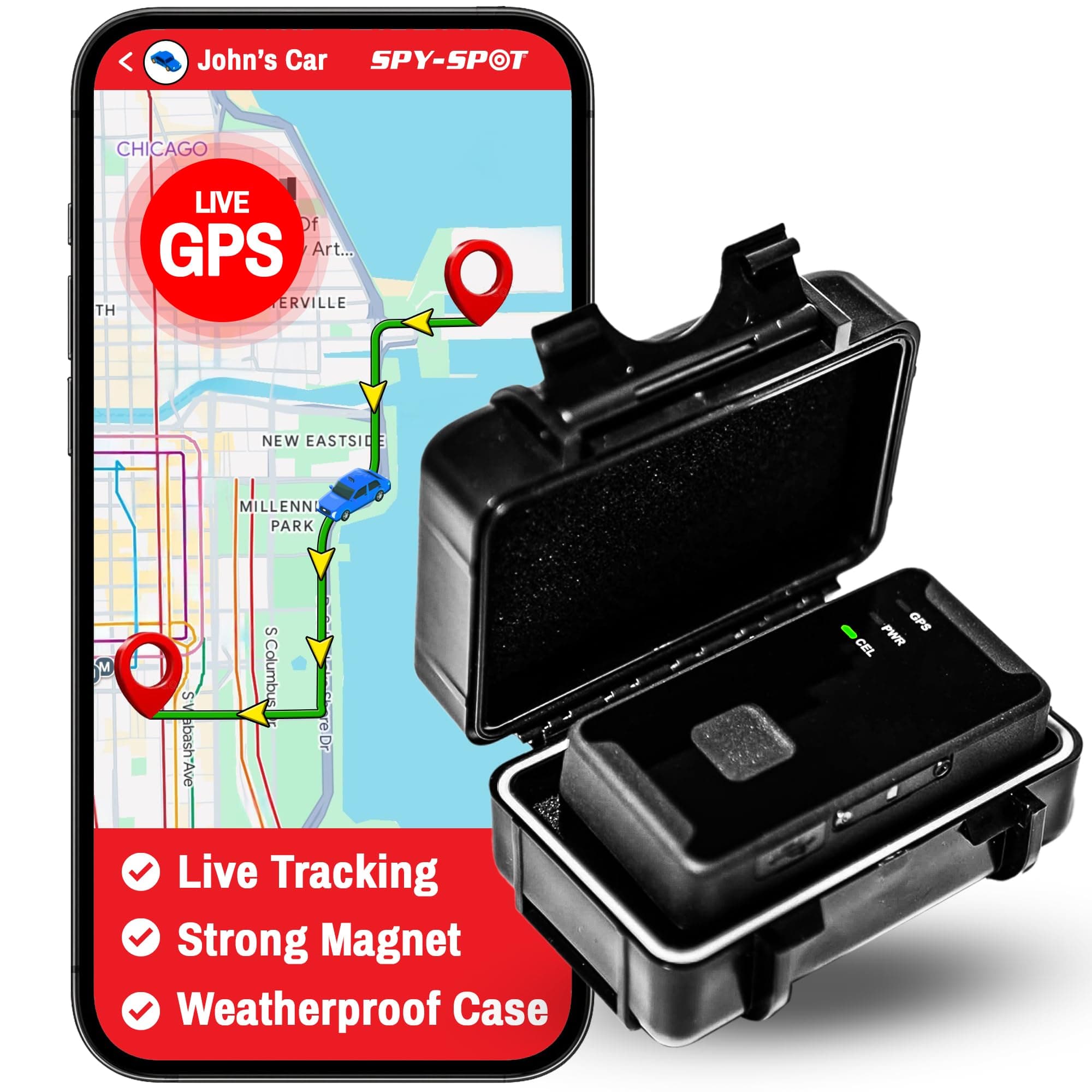 2020 New 4G LTE GL300MA Portable GPS Tracker with Real Time Live Locator Includes Magnetic Weatherproof Case