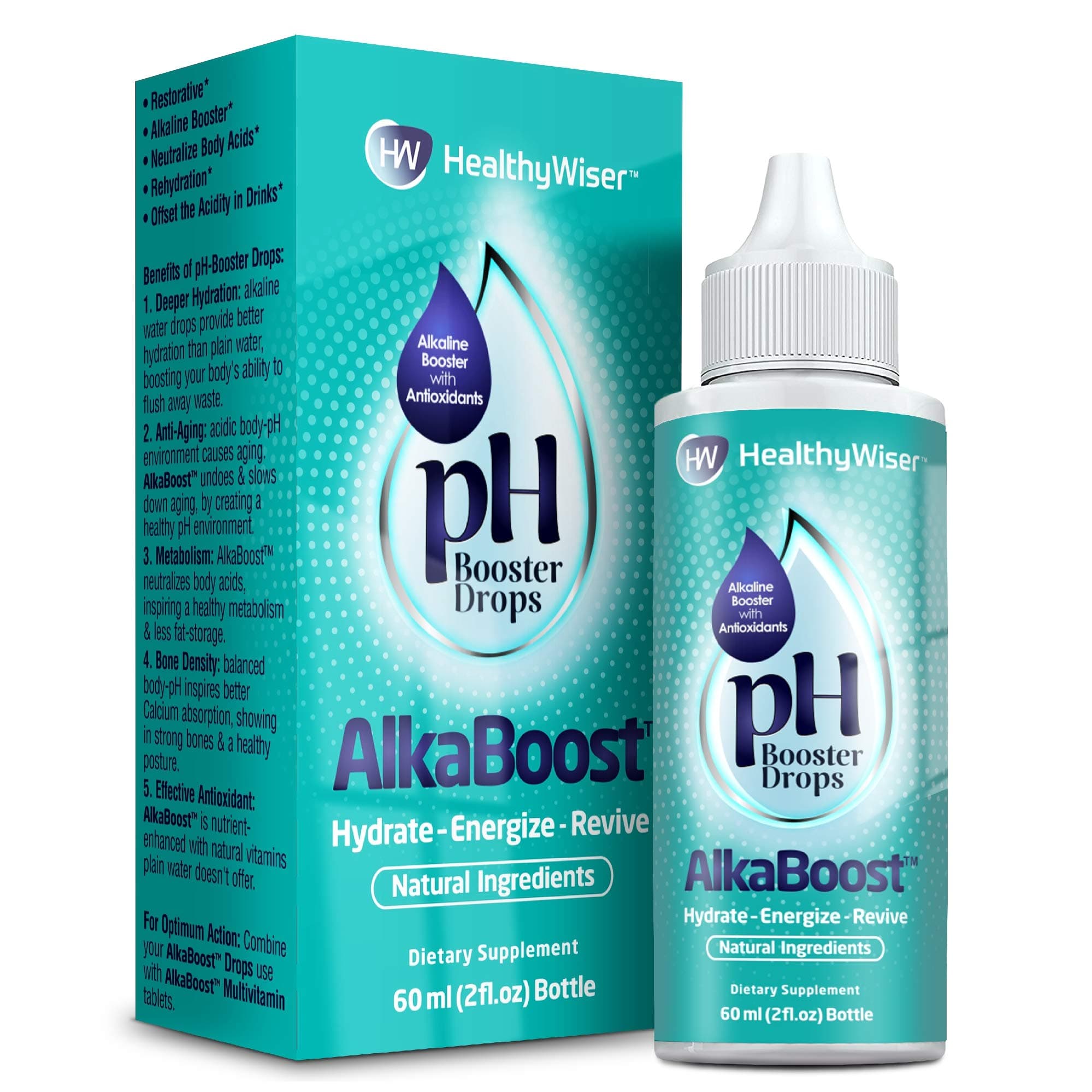 Alkaline Water pH Booster Drops + Natural Vitamins
