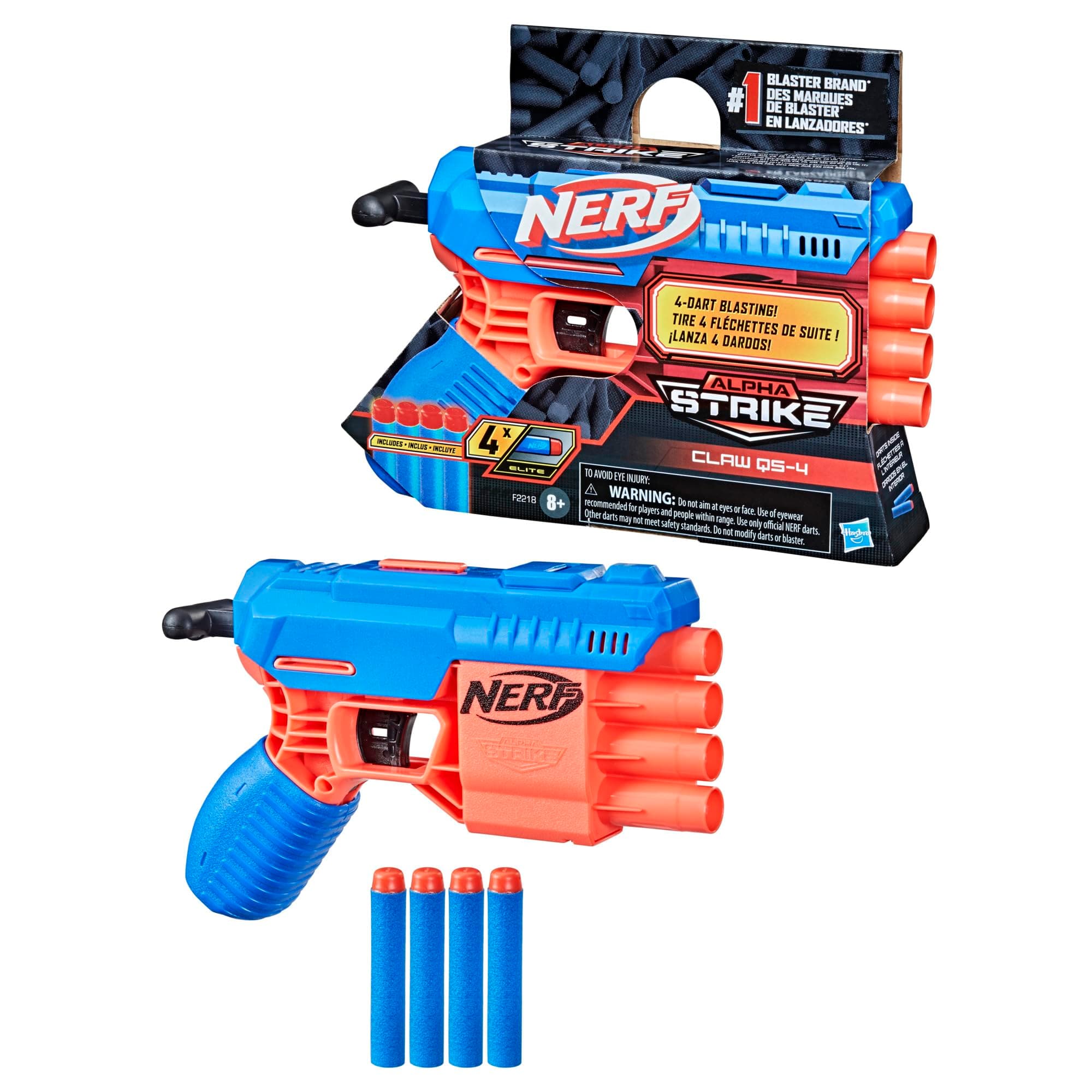 Alpha Strike Claw QS-4 Blaster 4 Official Nerf Elite Foam Darts