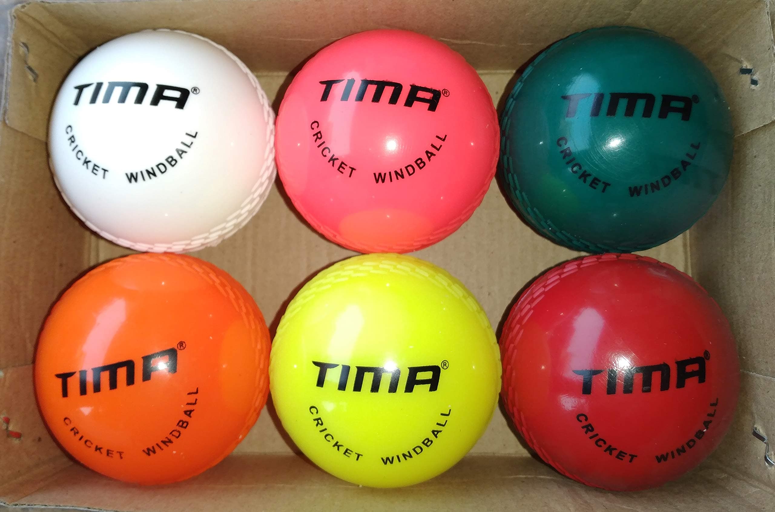 Tima Cricket Wind Balls Best in Quality Plastic Non Breakable Best Cricket Ball for Kids - Combo of 6