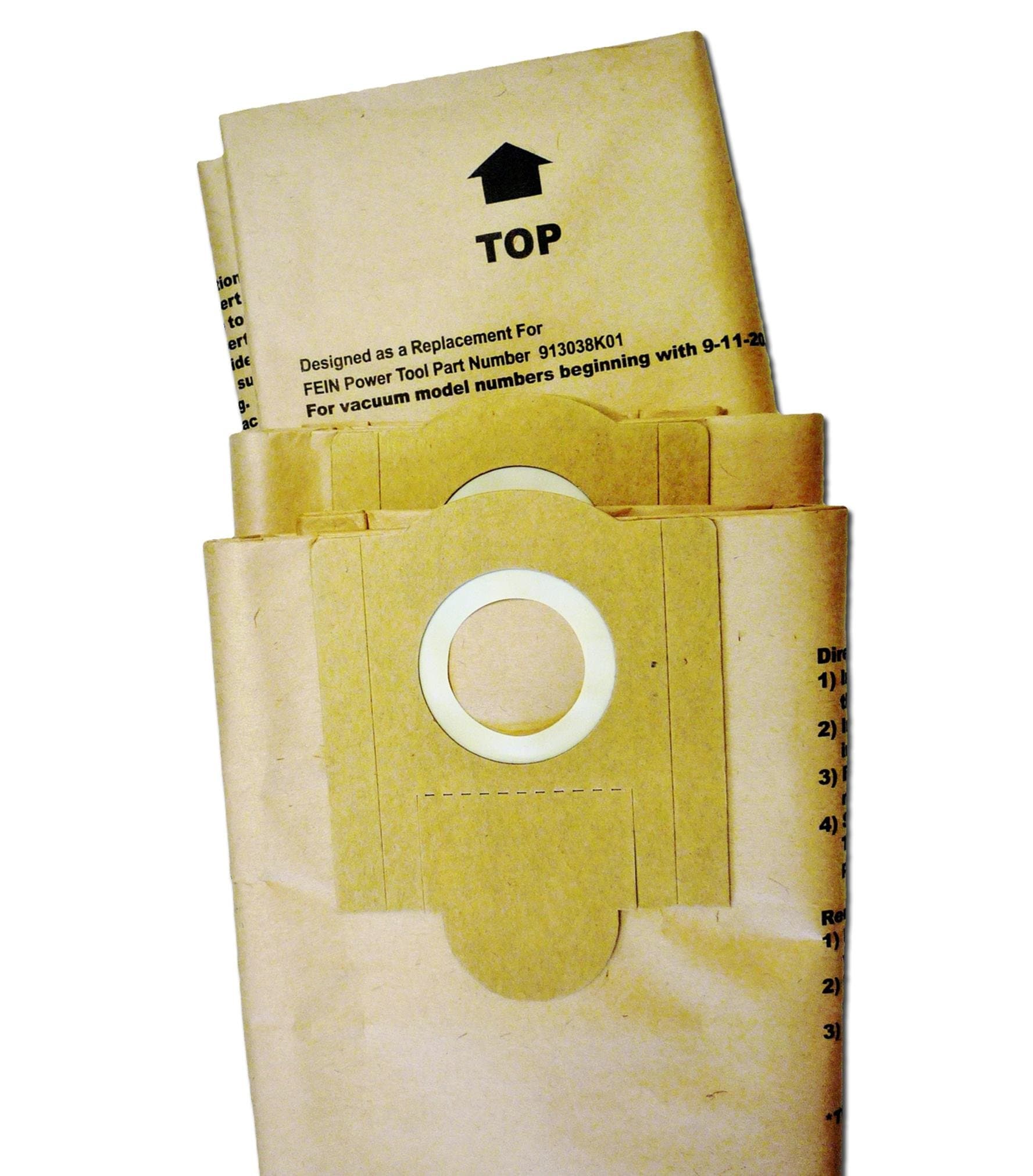 Fein 36 Count Power Mini and Turbo I Replacement Paper Dust Bag 9-11-20/9-11-55