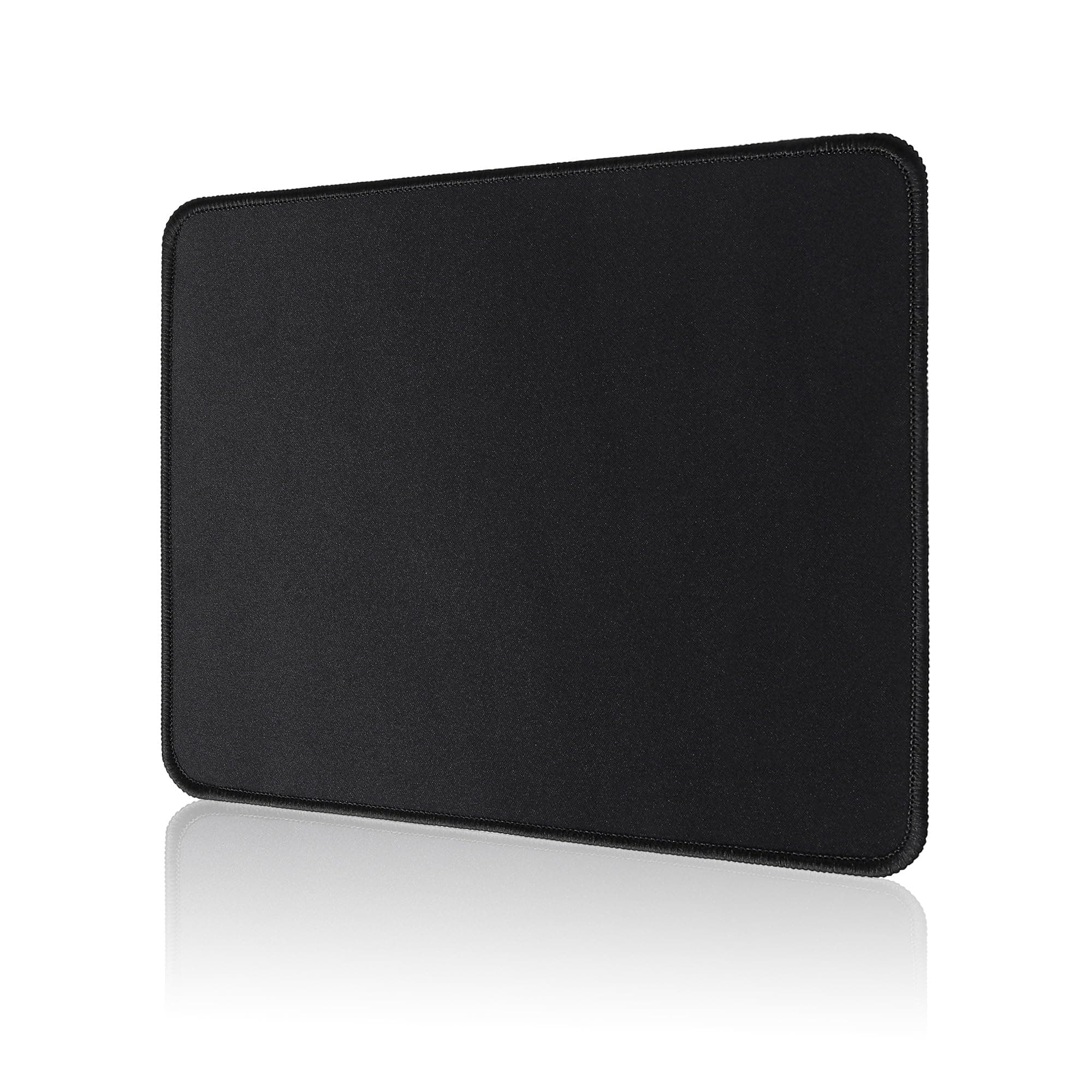 ALOANES Mouse Pad with Stitched Edge, Non-Slip Rubber Base Mouse Mat for Laptop& Computer, Small Mouse Pad for Gamer, Office & Home, Black Square Mousepad 9.8''x 8.3''x 0.08''
