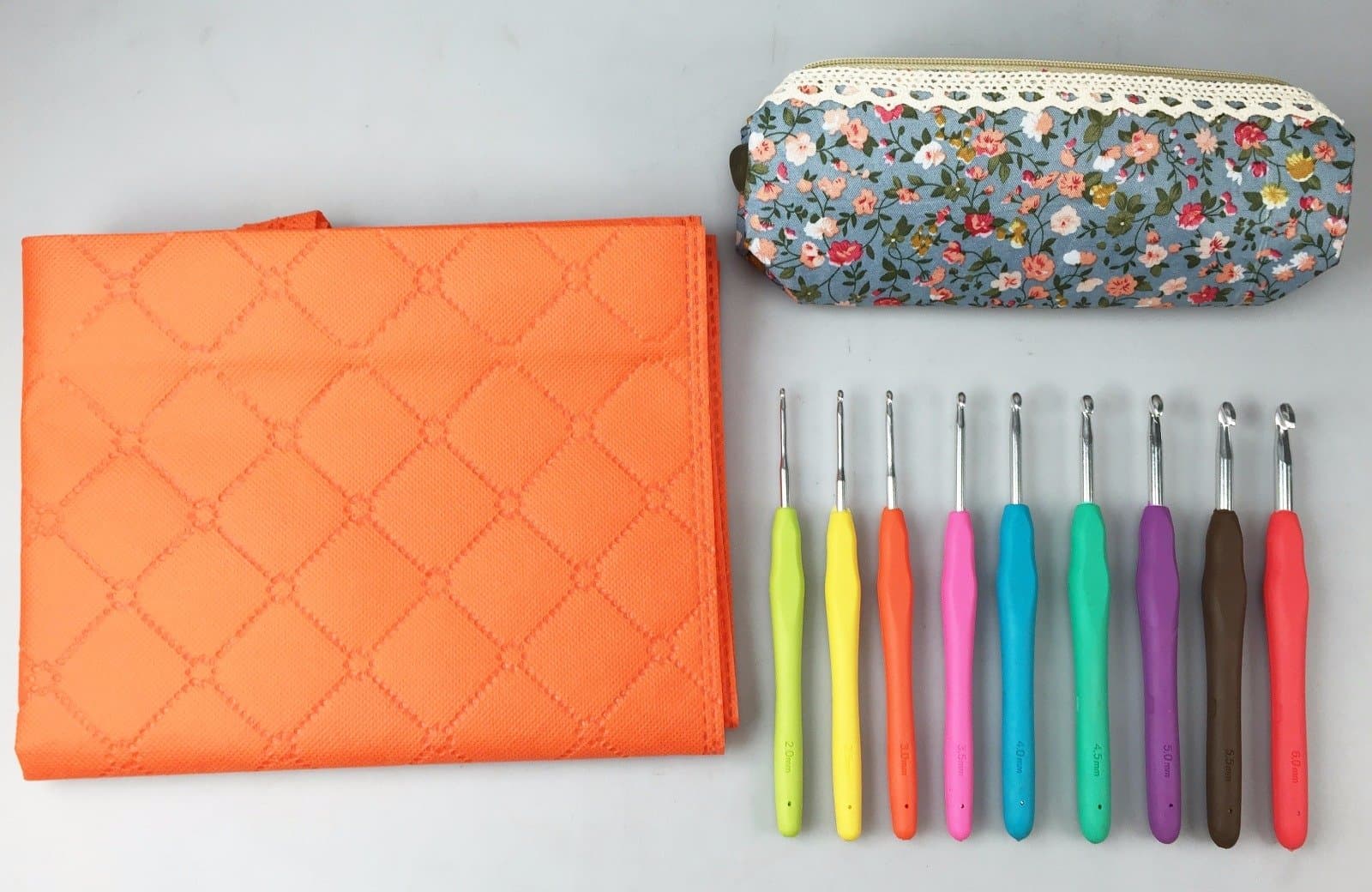 Best Christmas Gift! Ergonomic Crochet Hook Set with Rubber Grip, Case Organizer, Lightweight Soft Touch Kit, Cushion Handles, Perfect Tools for Beginner Crocheter, *Includes Bonus Yarn Tote Bag*
