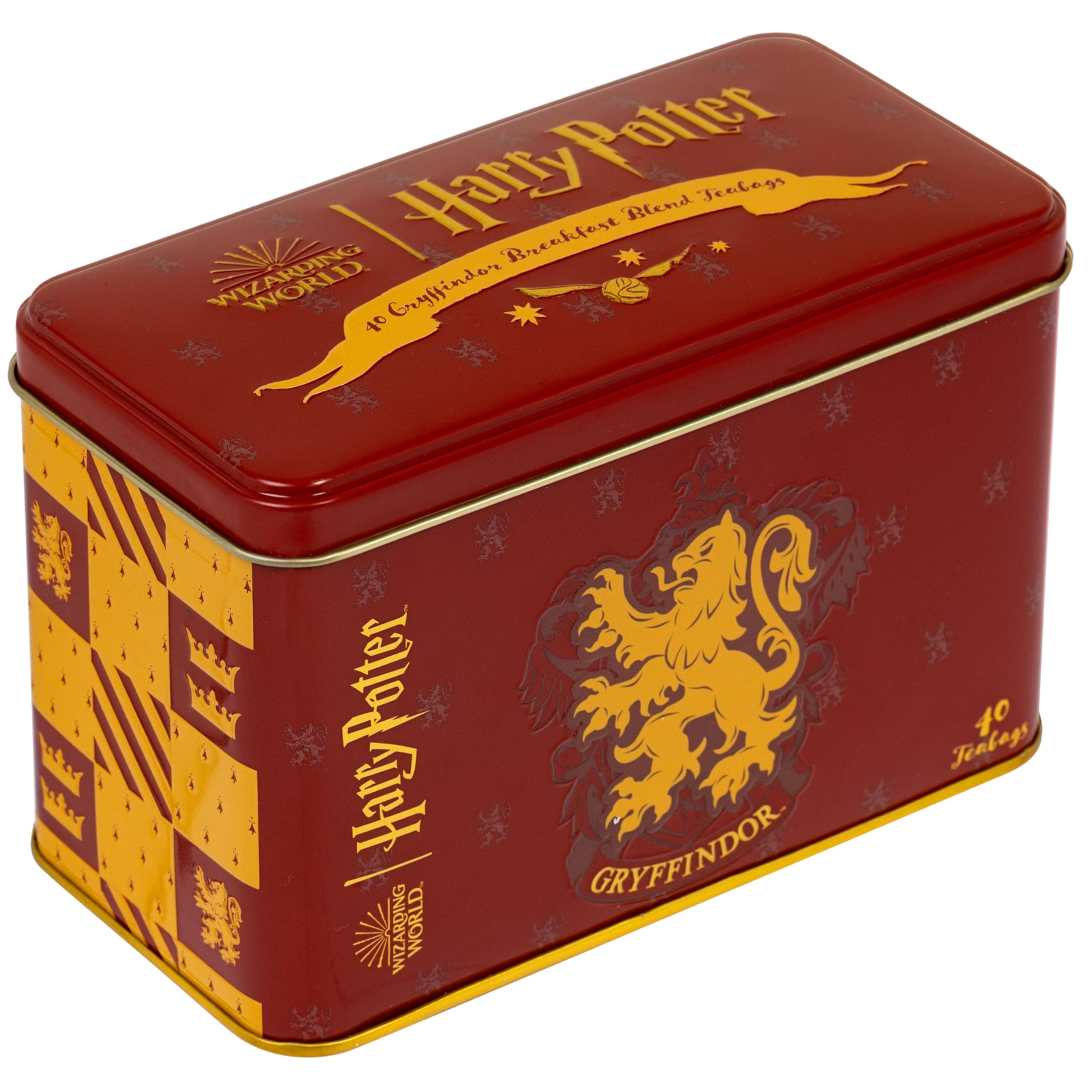 Harry Potter Gryffindor Crest Tea Tin with 40 English Breakfast Teabags