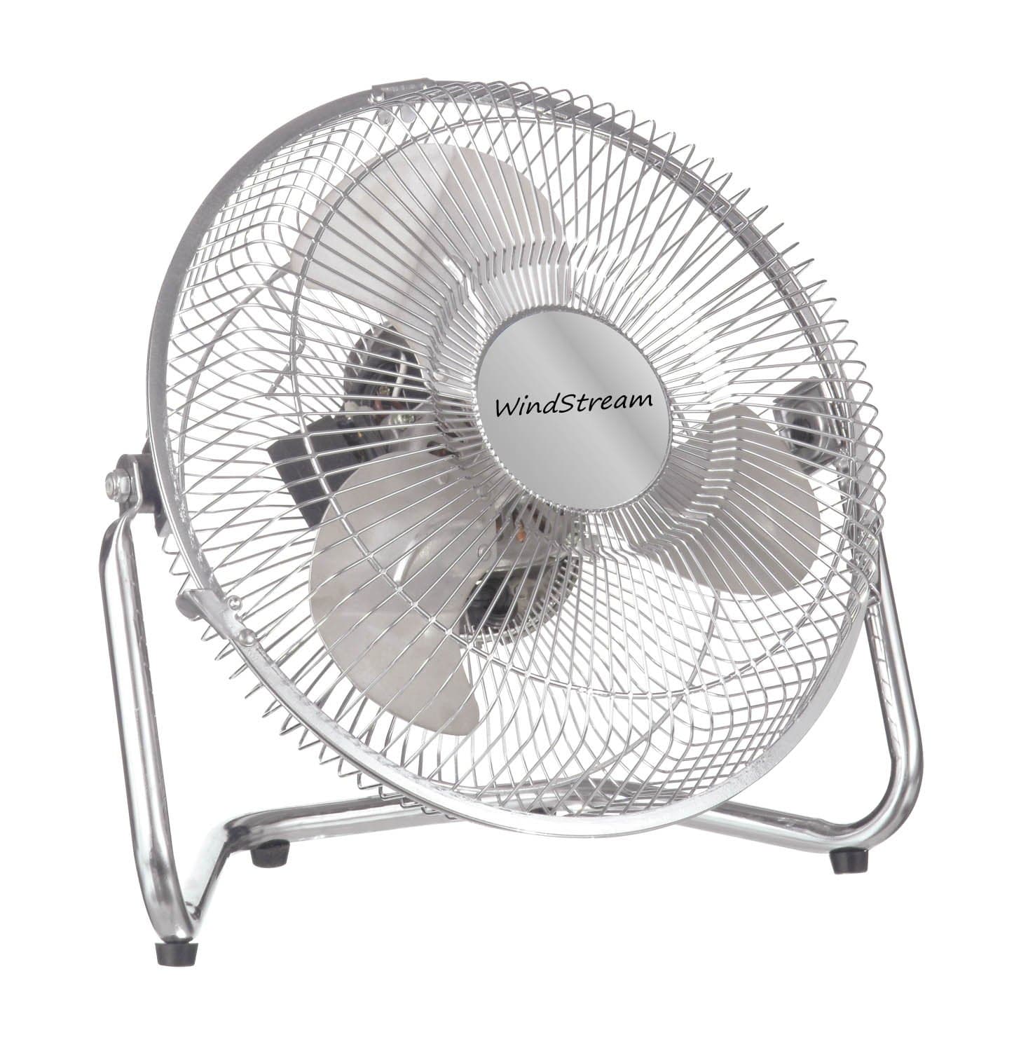 NEW WindStream 9 Inch High Velocity/Floor Fan/Table Fan - CHROME FINISH All Steel Construction, Aluminium blades, 1,370 cubic feet per minute, UL Listed