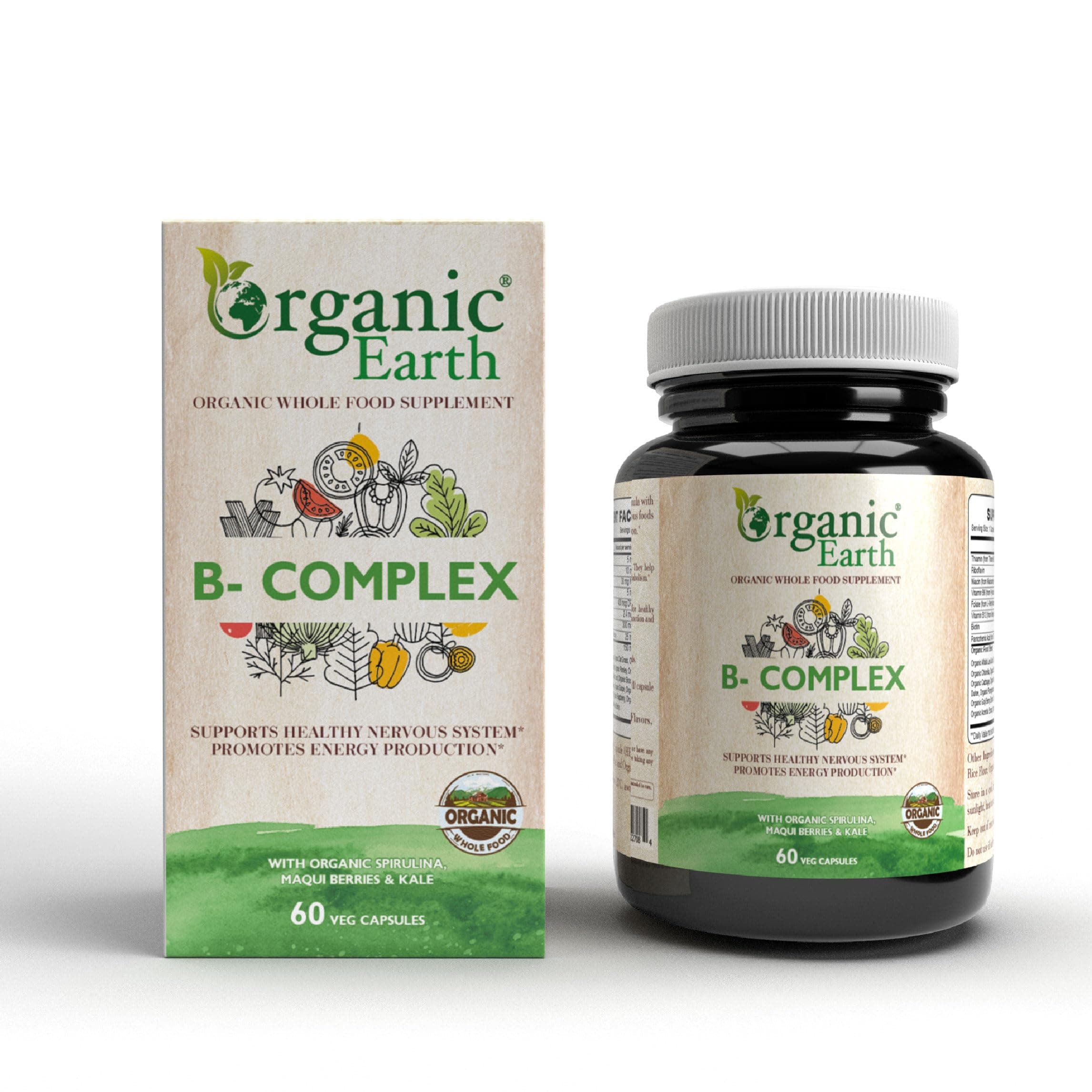 Plant Based B-Complex I Vegan, Gluten Free, Clean Nutrition I 60 Capsules