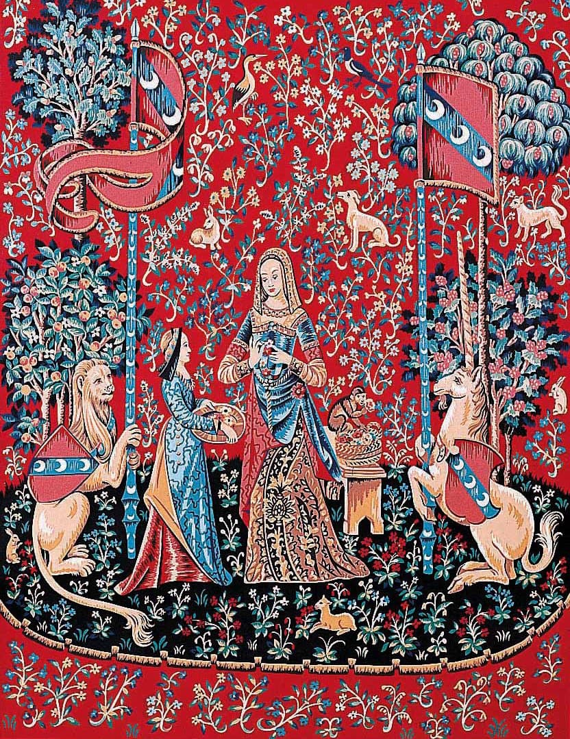 Dame à la Licorne, “l’Odorat” Printed Tapestry Canvas, Multi-Colour, 0.6