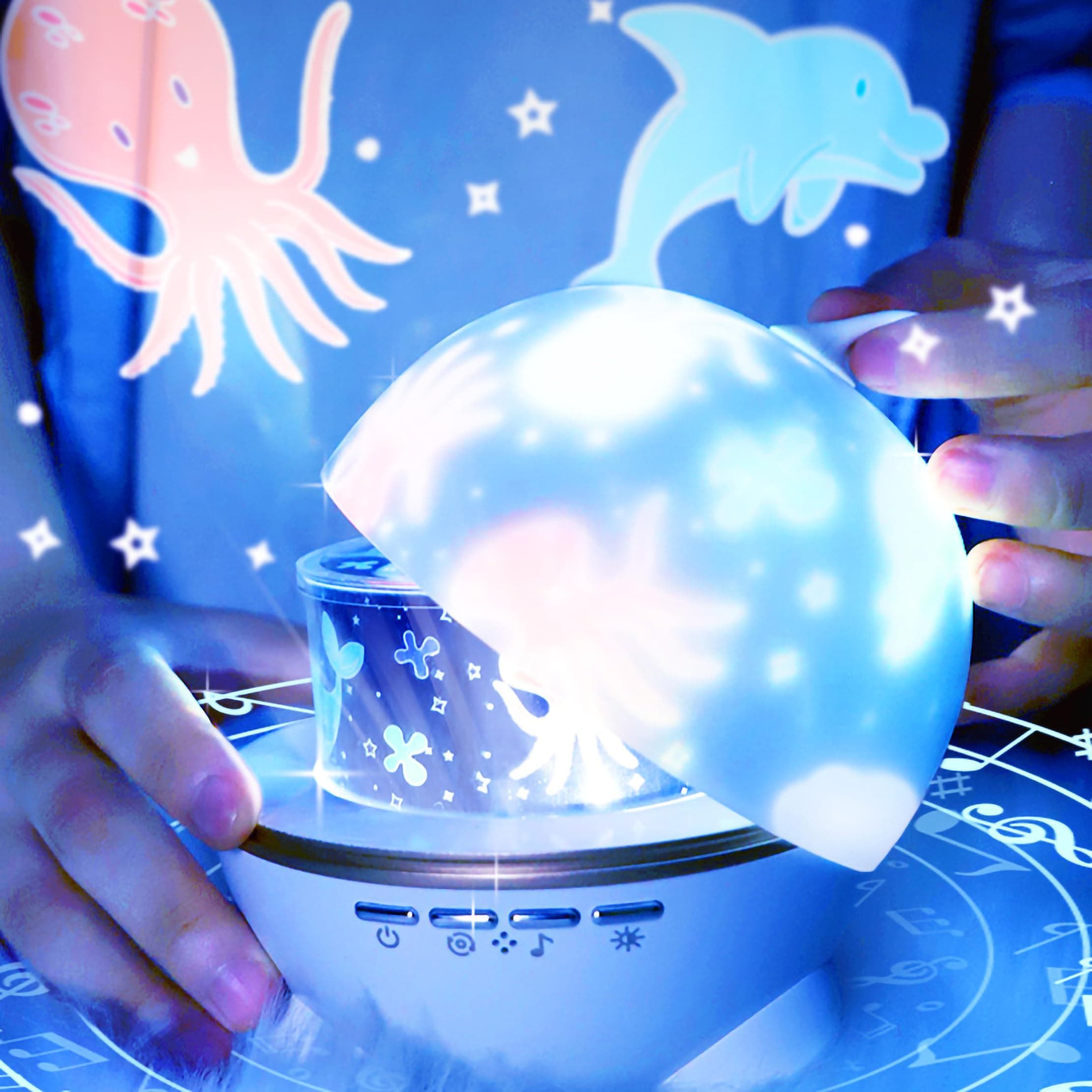 BRITUMS Star Projector, Night Light, Bedroom Sleep Atmosphere Light, Music Box Music, Children's Dream Star Birthday Gift