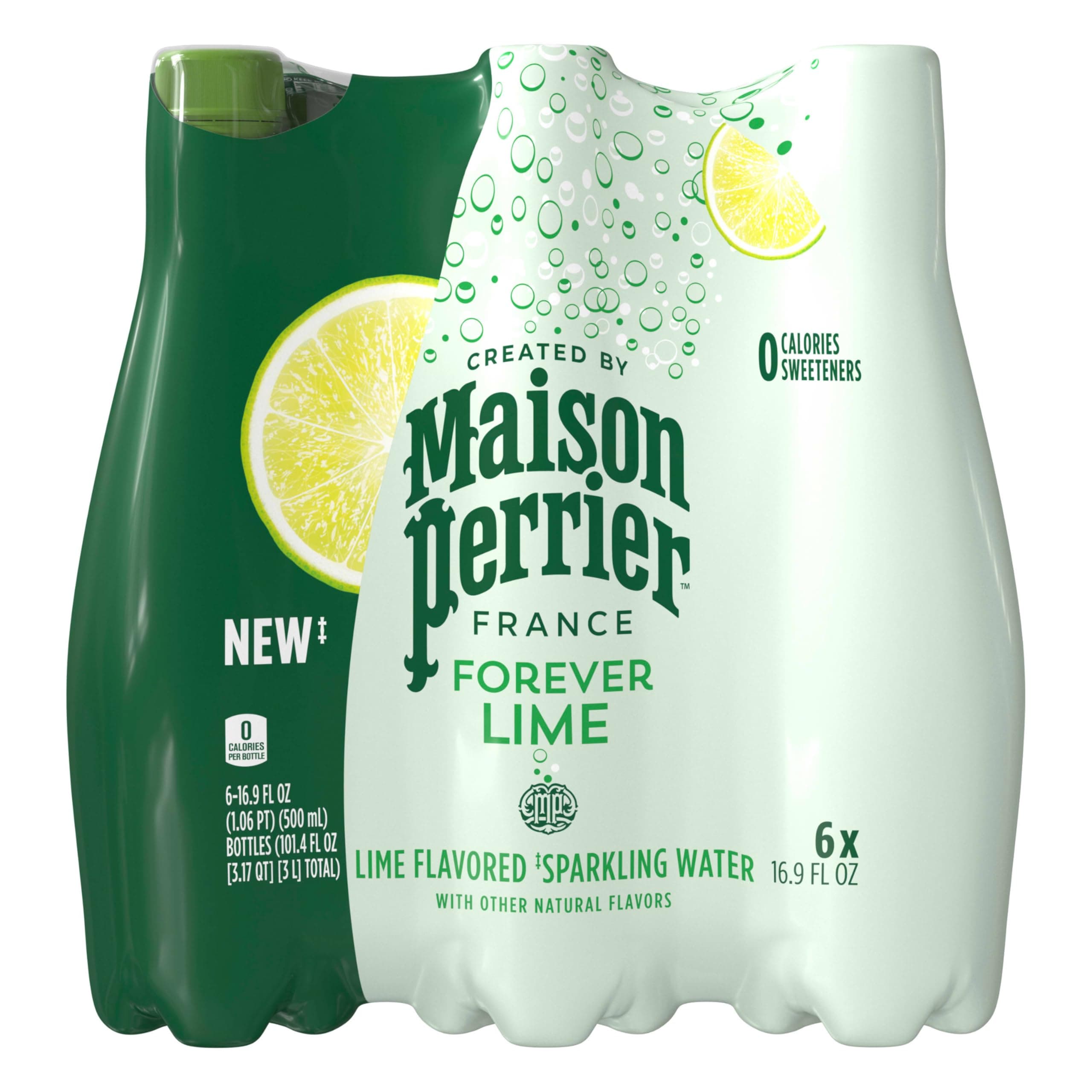 Lime Flavored Sparkling Water, 16.9 FL OZ Plastic Water Bottle (6 Count)
