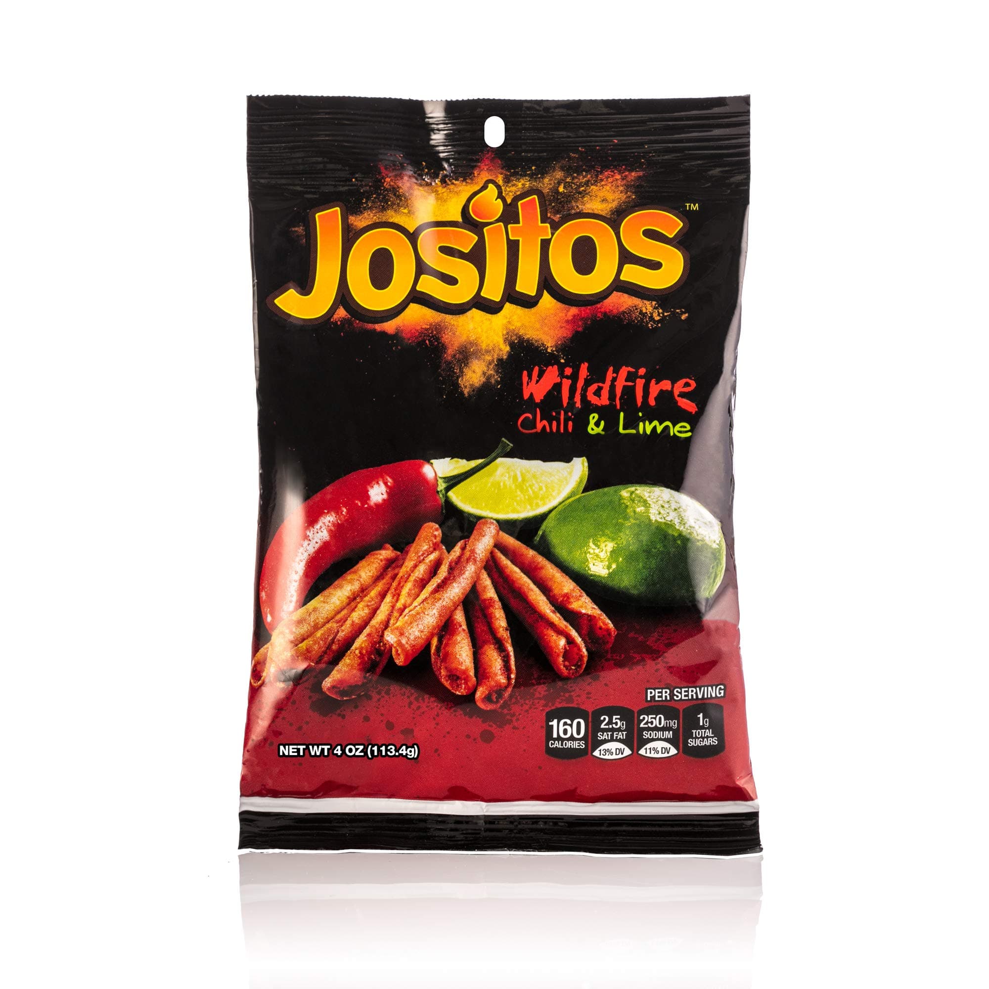Jositos Wildfire Chili and Lime Spicy Corn Chips (8 Pack) 4 oz. Bag