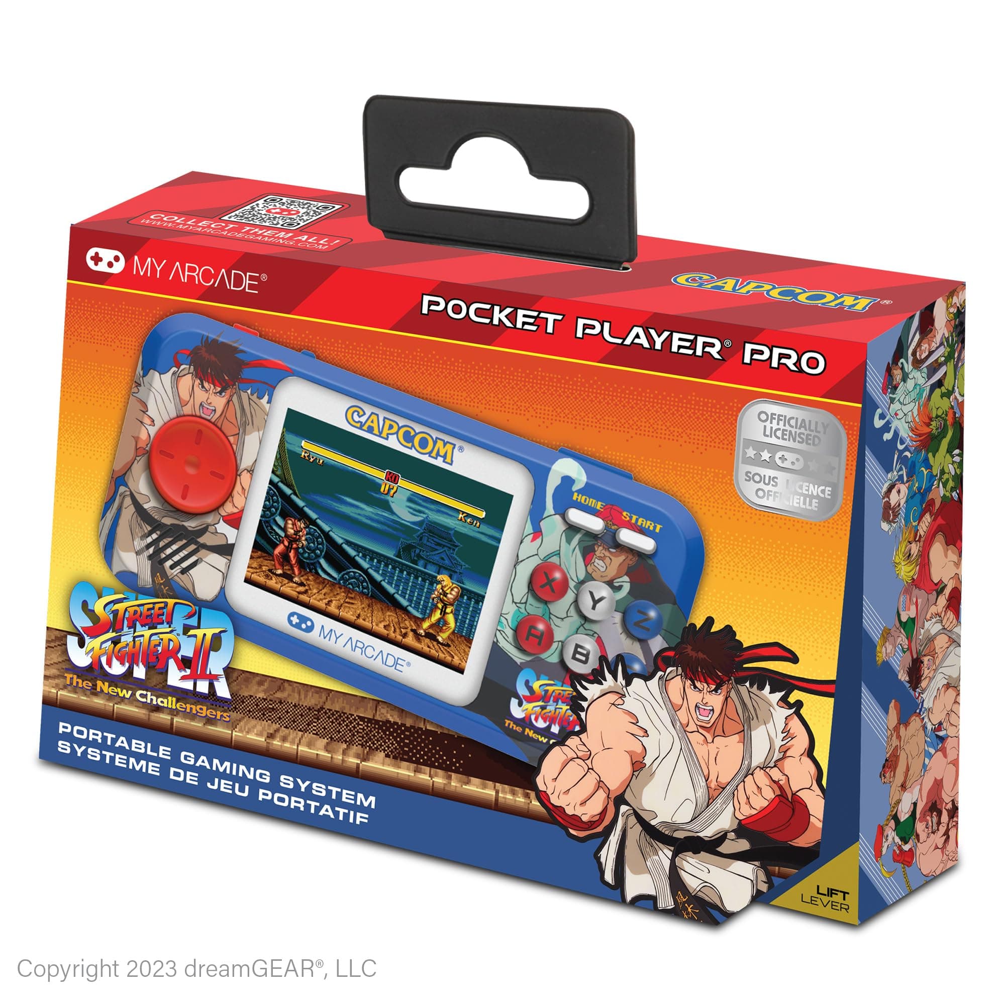 Street Fighter II Pocket Player Pro: Capcom Officially Licensed Retro Handheld Game Consoles, 2 Games in 1, 2.75" Color Screen