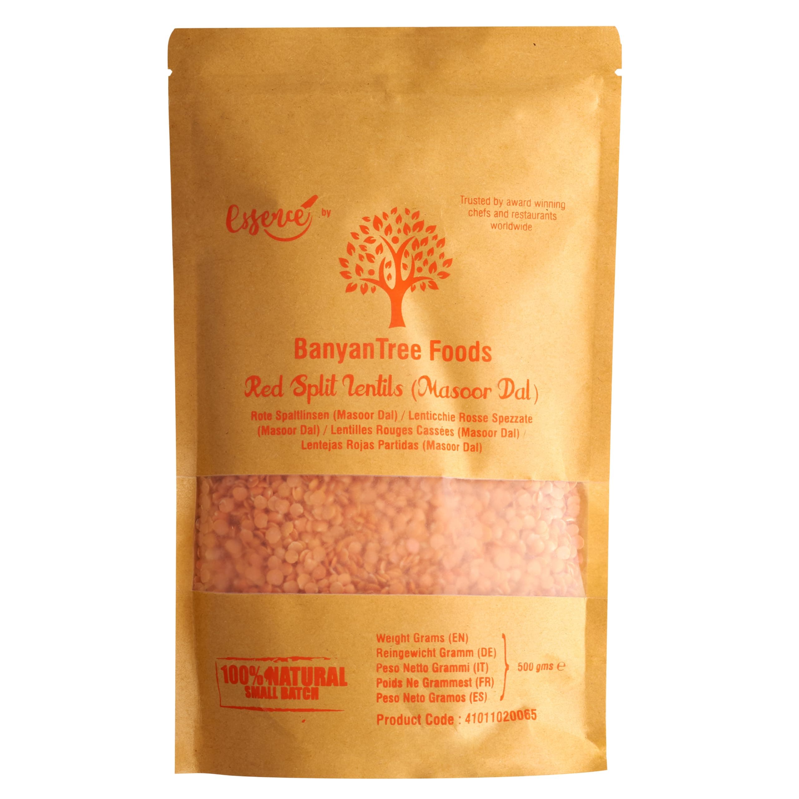 Masoor Dal (Split Red Lentils), 500g~All Natural, Indian Origin | Unpolished | Vegan