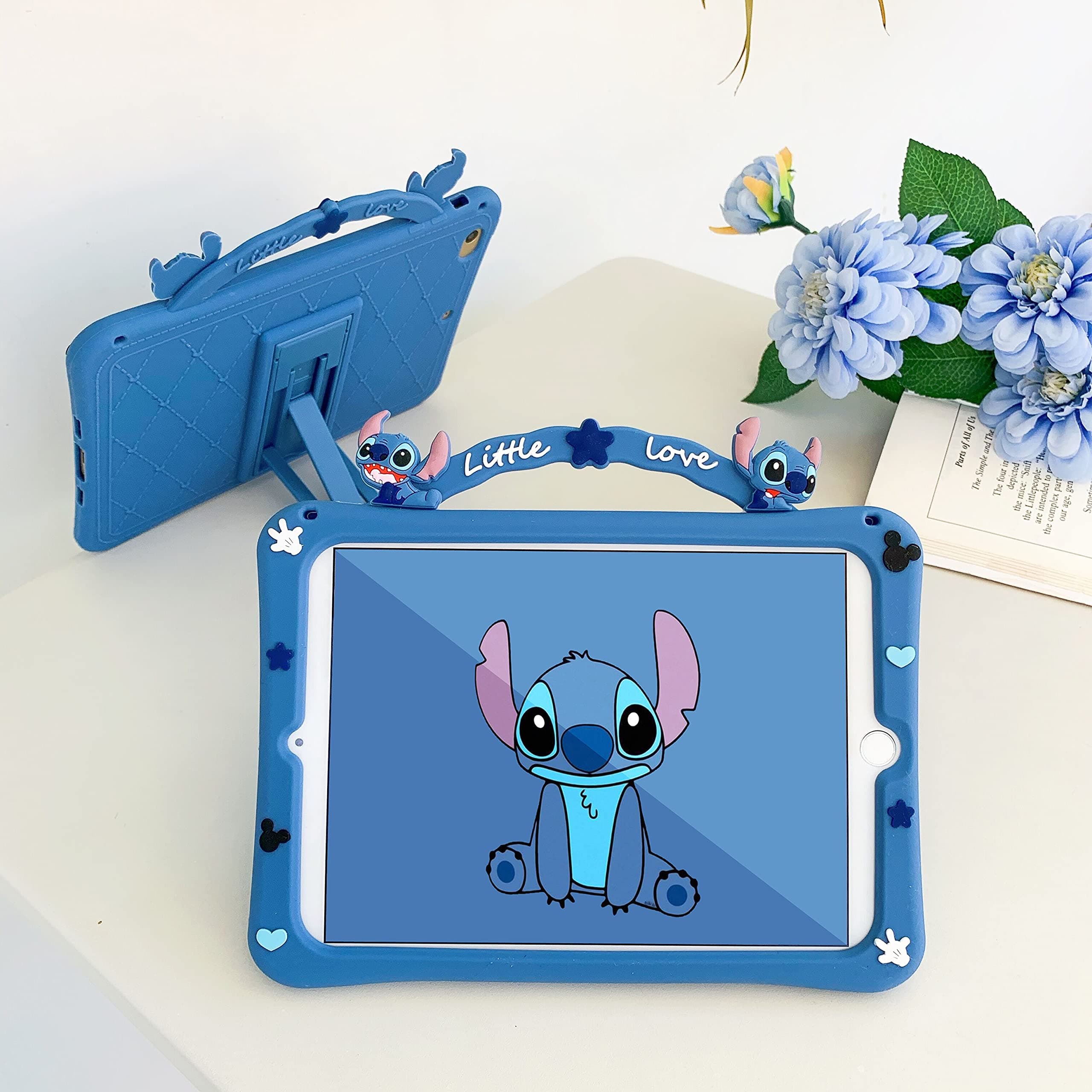 Case for iPad 8th / 7th Generation (2020/2019), iPad 10.2 Case for Kids,Stitch Cute Cartoon Case with Fold Stand Ultra Soft Slim Silica Shockproof Cover for Girls Boys