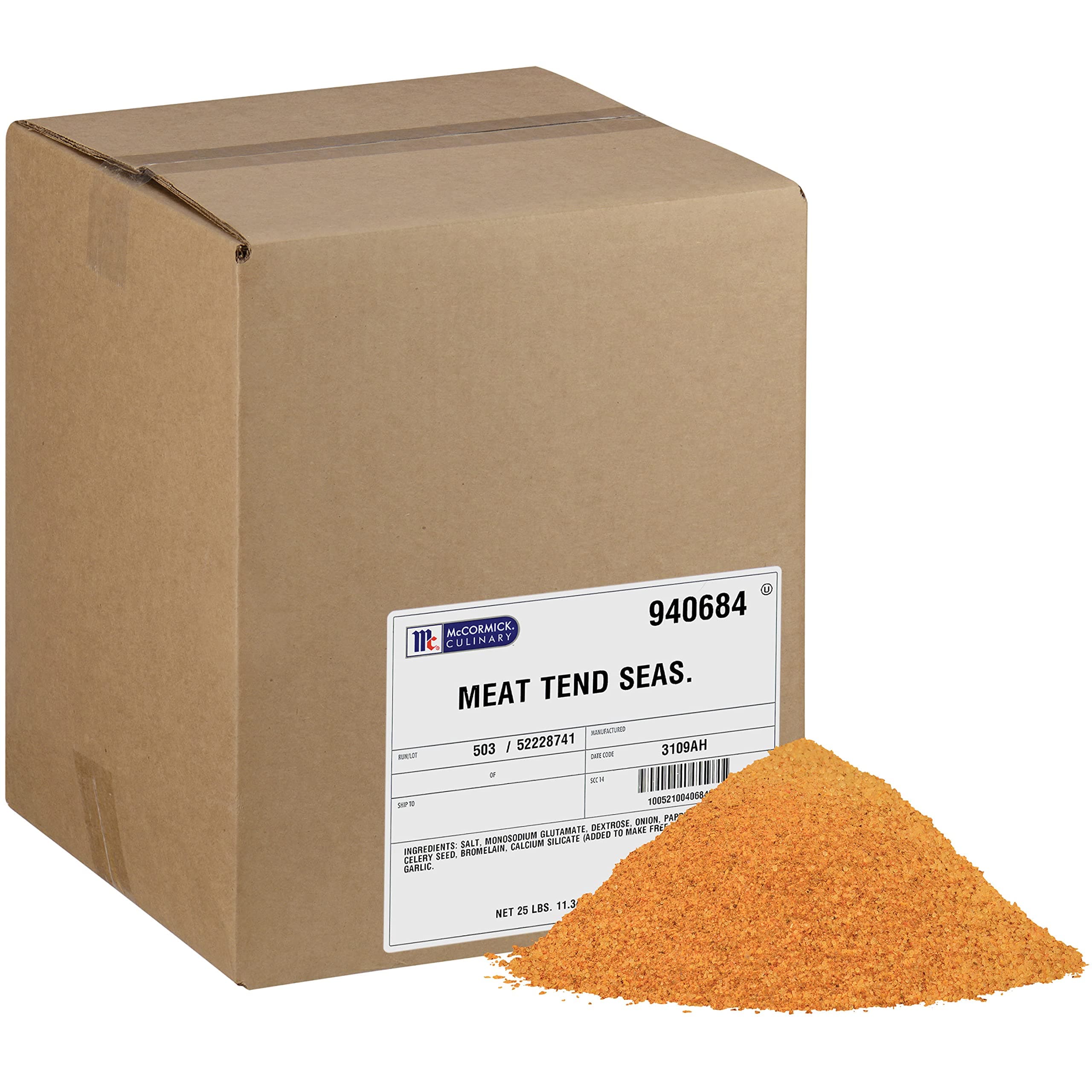 McCormick Culinary Seasoned Meat Tenderizer, 25 lb - One 25 Pound Box of Meat Tenderizer Seasoning for Fall-off-the-Bone Dishes, Apply on Meat for a Bold Flavor