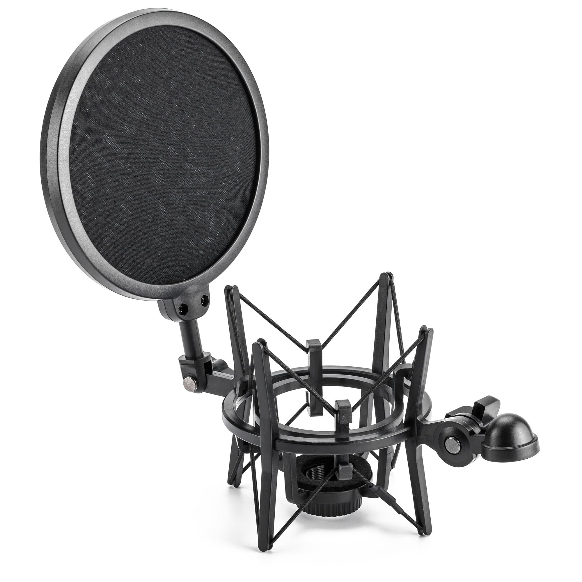 Symphaudio PSMK-100 Universal Microphone Shock Mount and 5.9" Diameter Pop Filter Bundle for 21mm ( 0.82" ) Diameter Microphones - Black