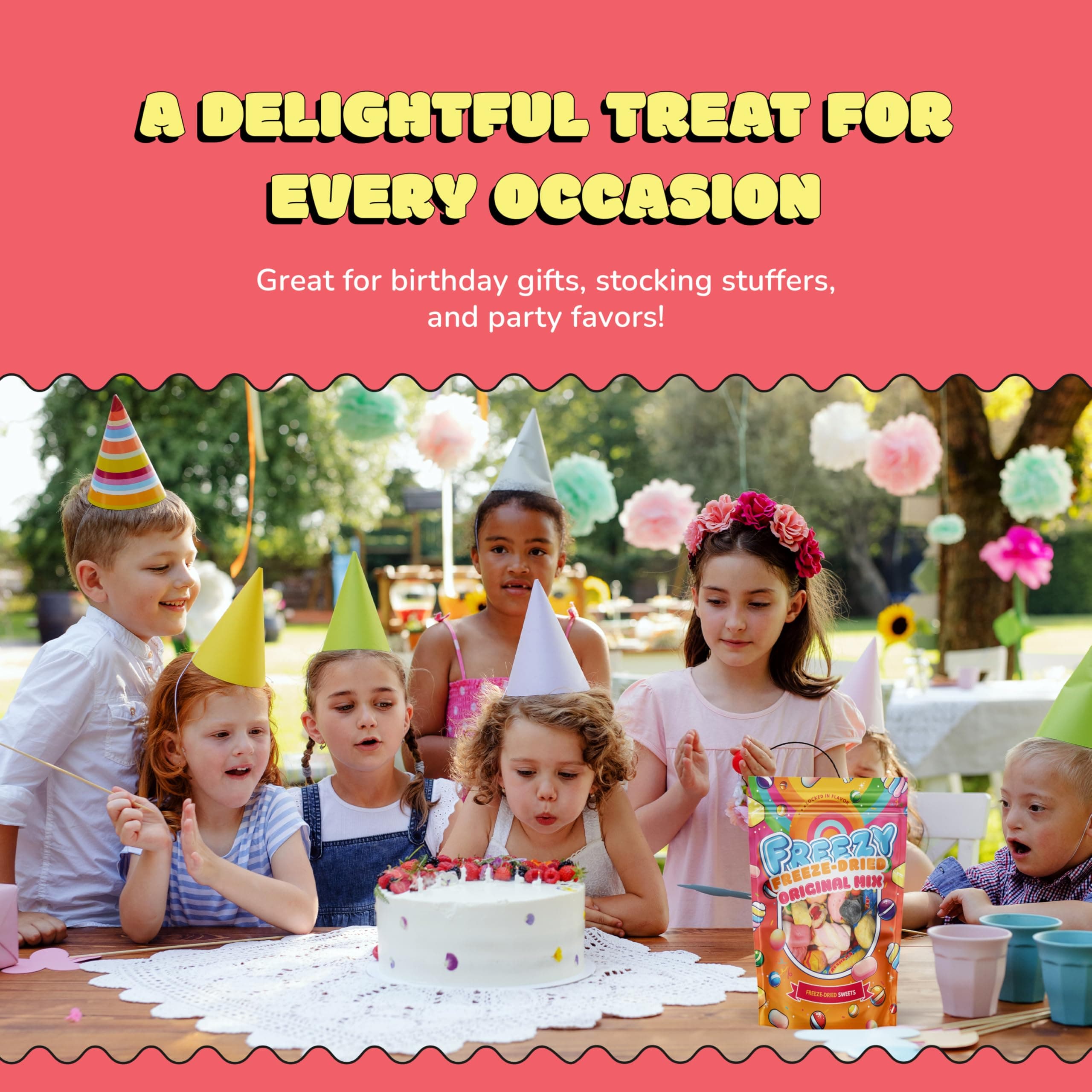 Freezy Freeze Dried Sweets Bundle, Original Mix (Pack of 2) Sour Bites includes Squishes, Refresher Candy & Fruit Salad Bites, Blue Jacks & Marshmallows,120 gms each