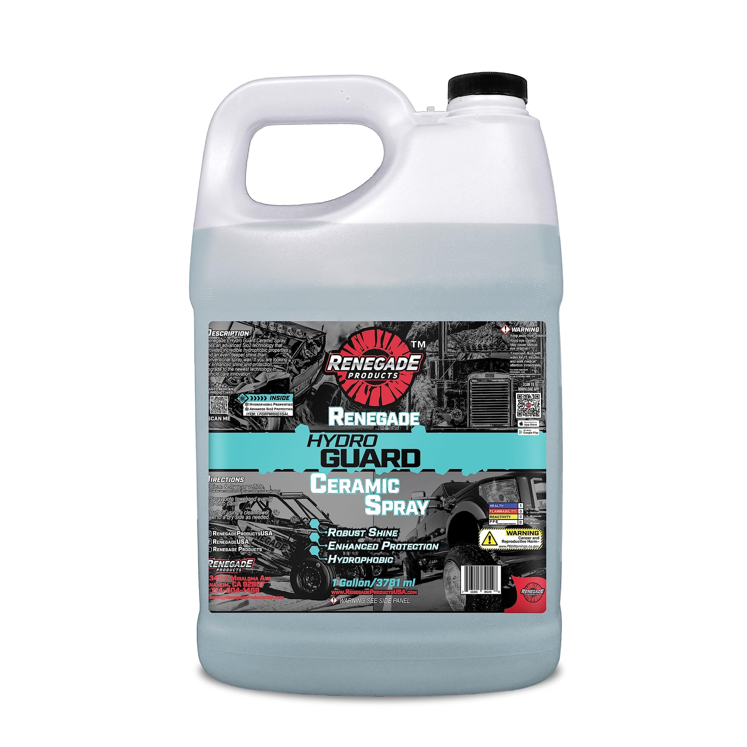 Hydro Guard Ceramic Spray For High Shine & High Protection Patented SiO2 Ceramic Wax Hybrid (Gallon)