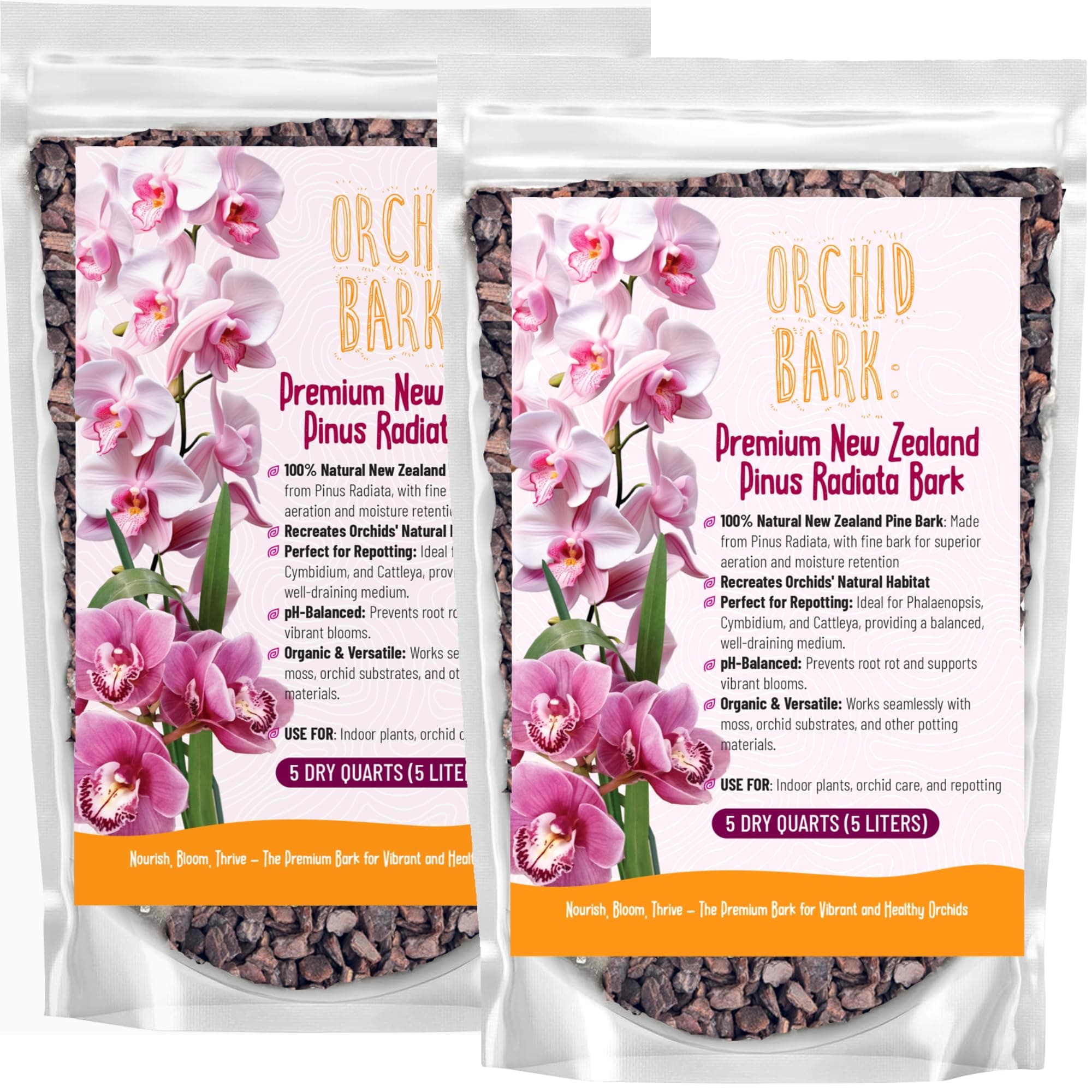 - Premium Orchid Bark for Potting Mix – Ready-to-Use Pine Bark for Indoor Plants, Orchid Repotting & Soil Mix Creation, Ideal Orchid Medium (10 quarts)