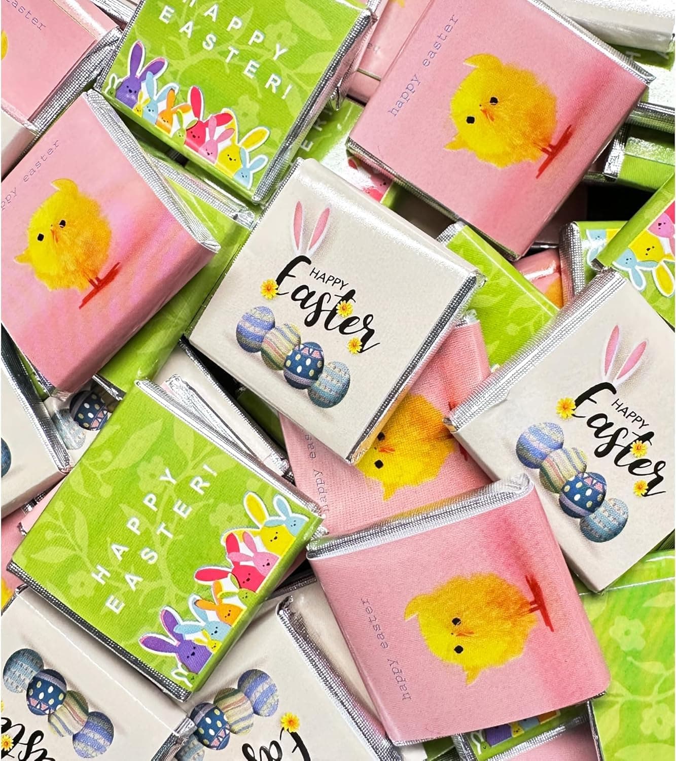 Happy Easter Milk chocolate Neapolitans 50 nos Ideal for Easter Hunt,Kids Gift