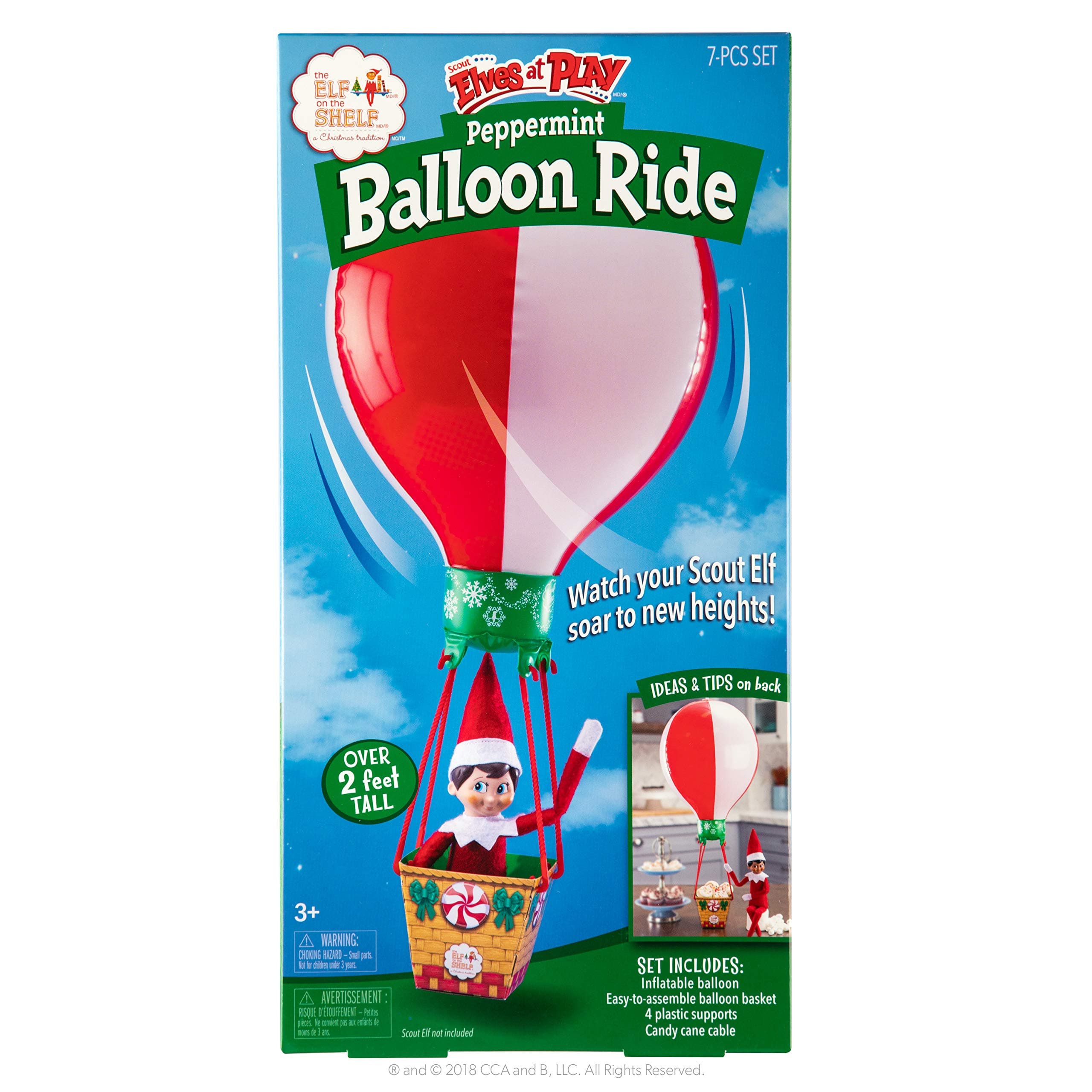 Peppermint Balloon Ride - Fun Inflatable Accessory - 2 Feet Tall! - Scout Elf NOT Included